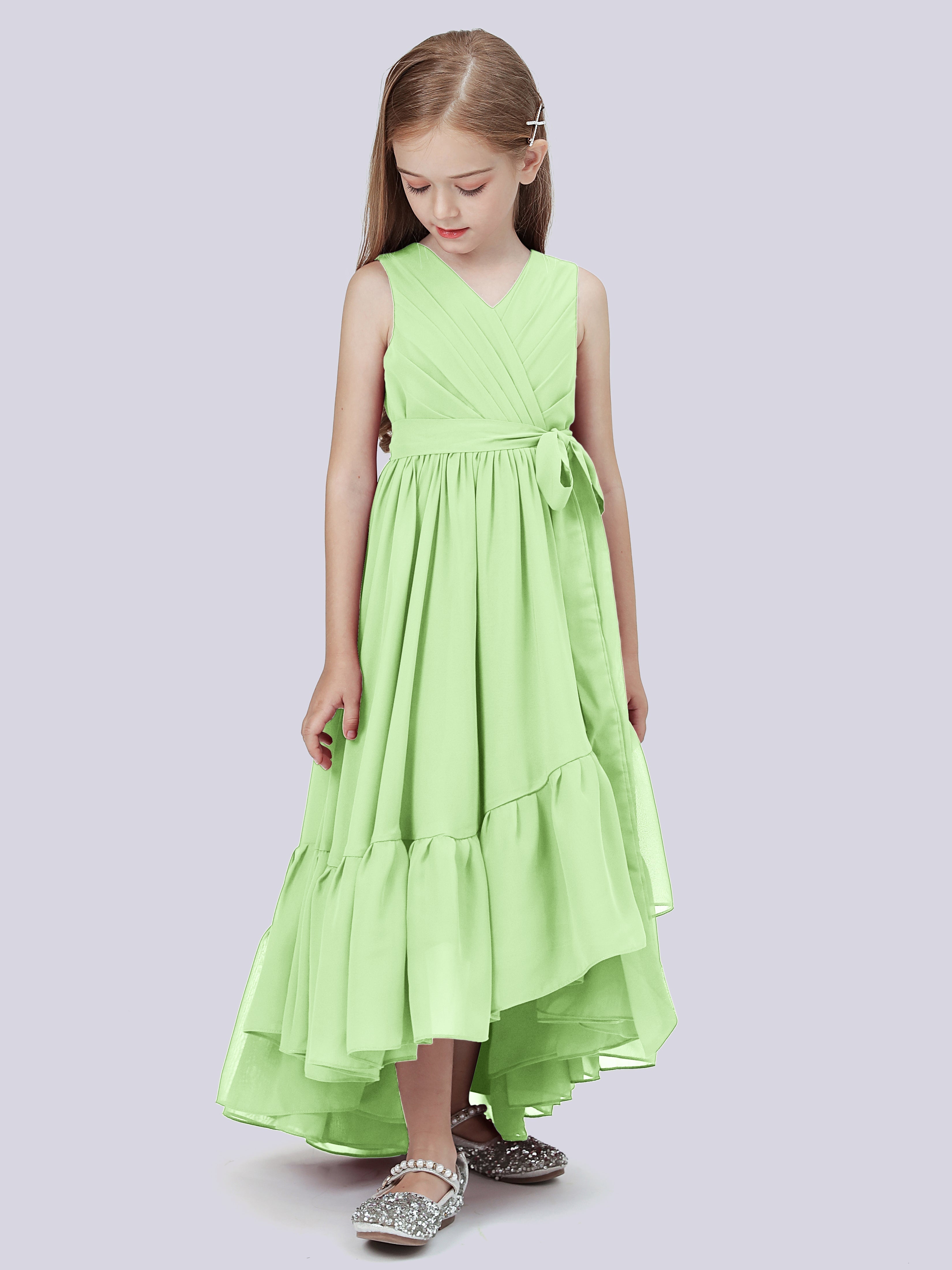 High-Low Chiffon Kleid für Junge Brautjungfern