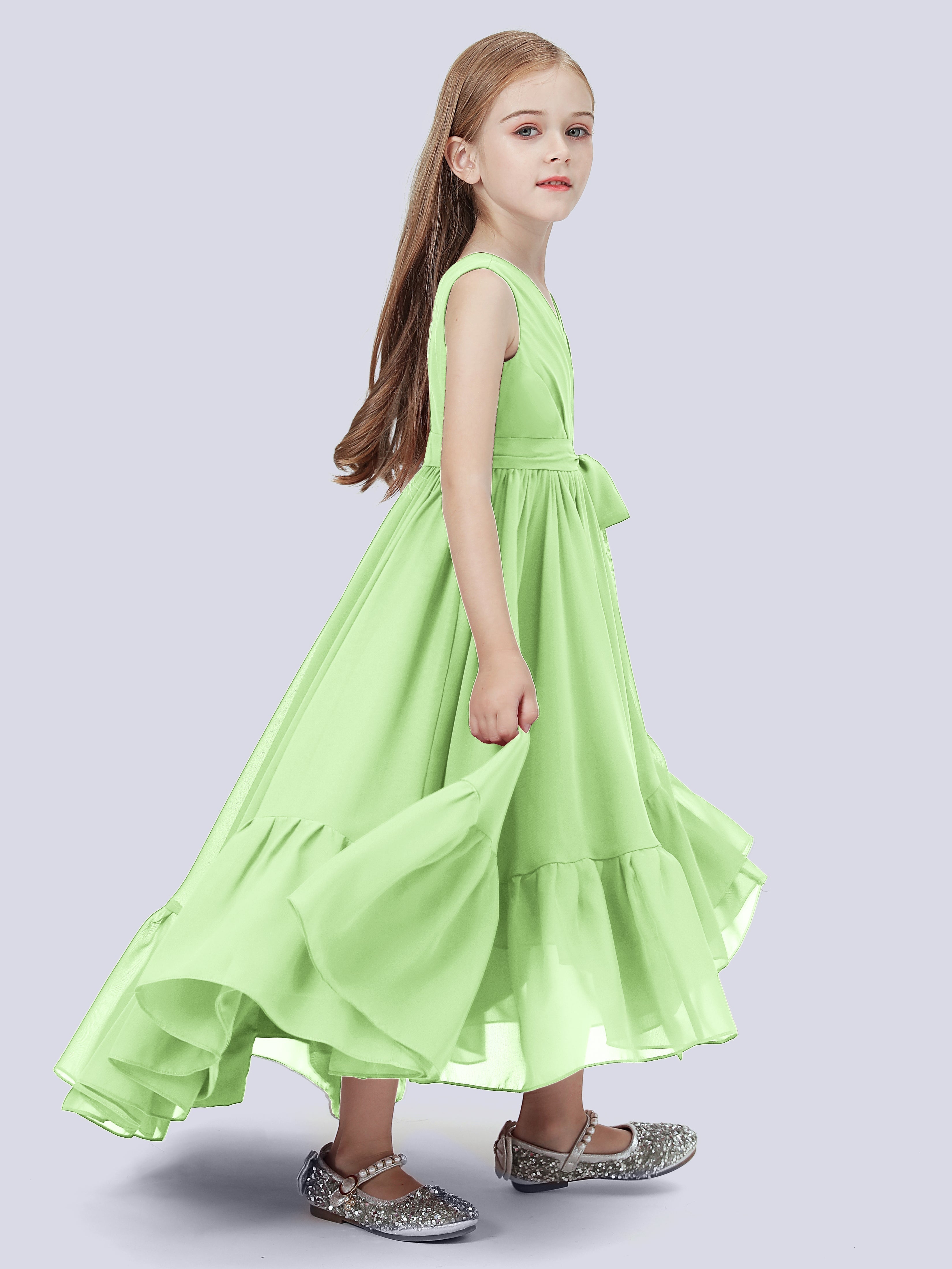 High-Low Chiffon Kleid für Junge Brautjungfern