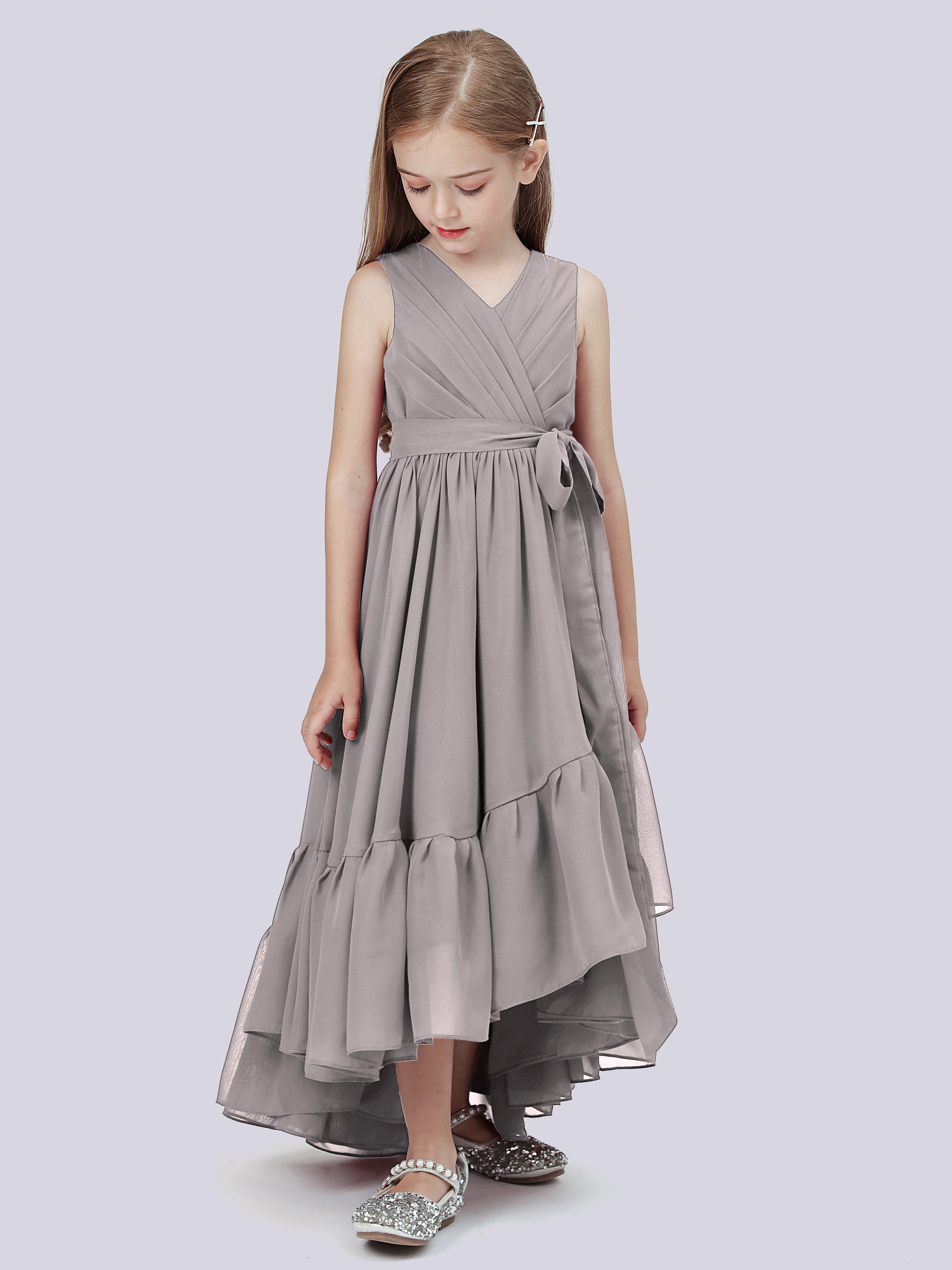 High-Low Chiffon Kleid für Junge Brautjungfern