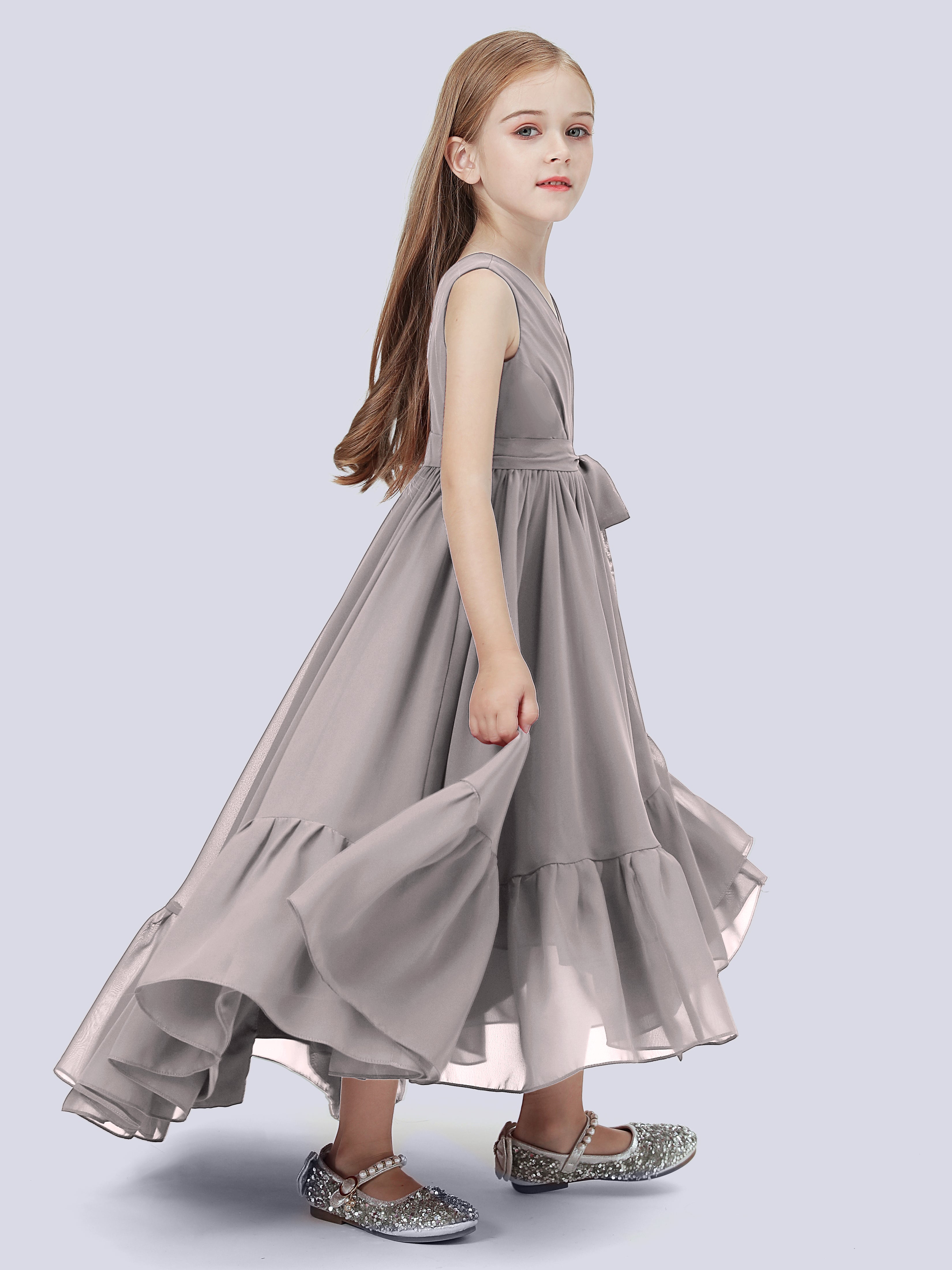 High-Low Chiffon Kleid für Junge Brautjungfern