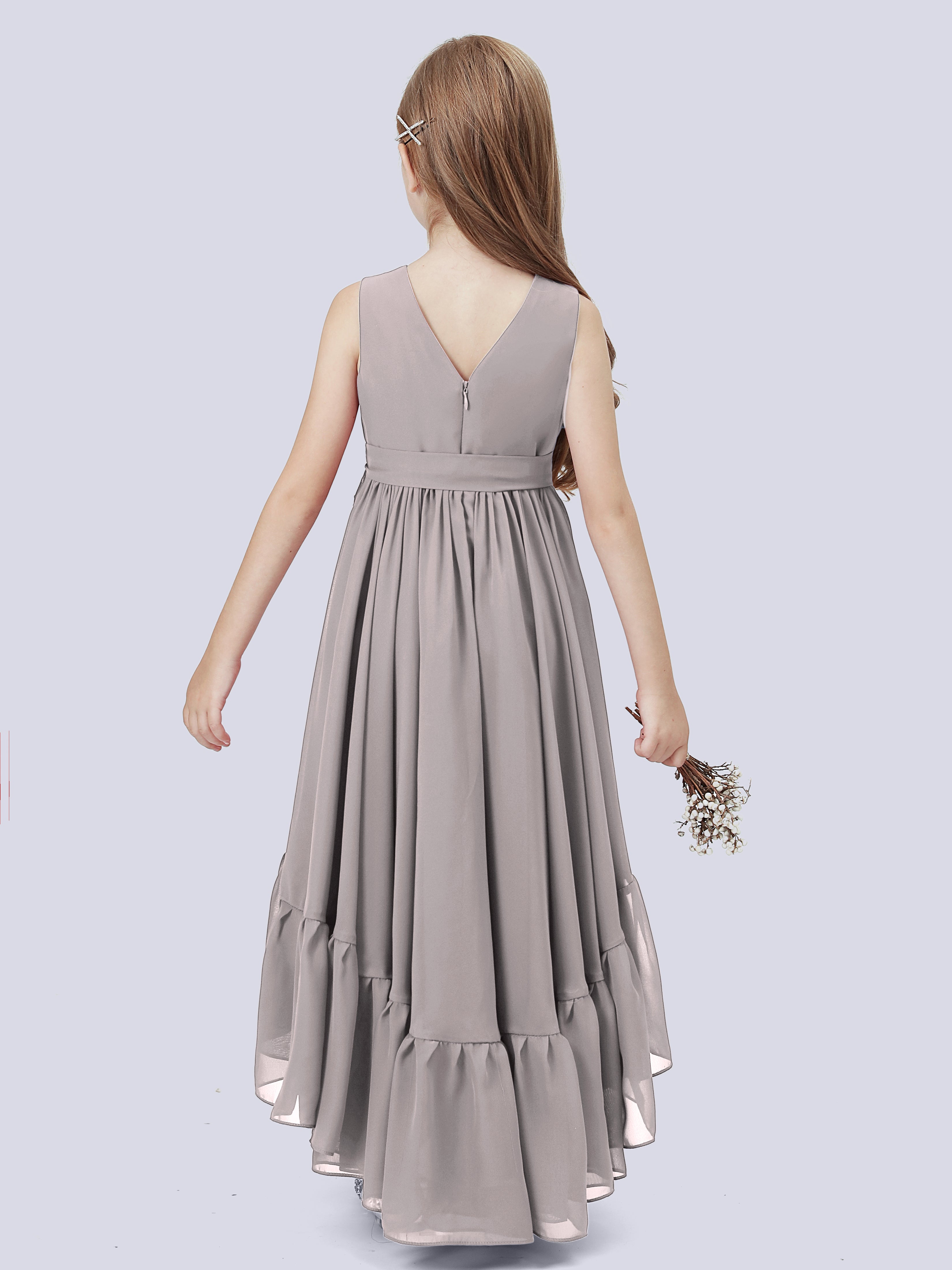 High-Low Chiffon Kleid für Junge Brautjungfern