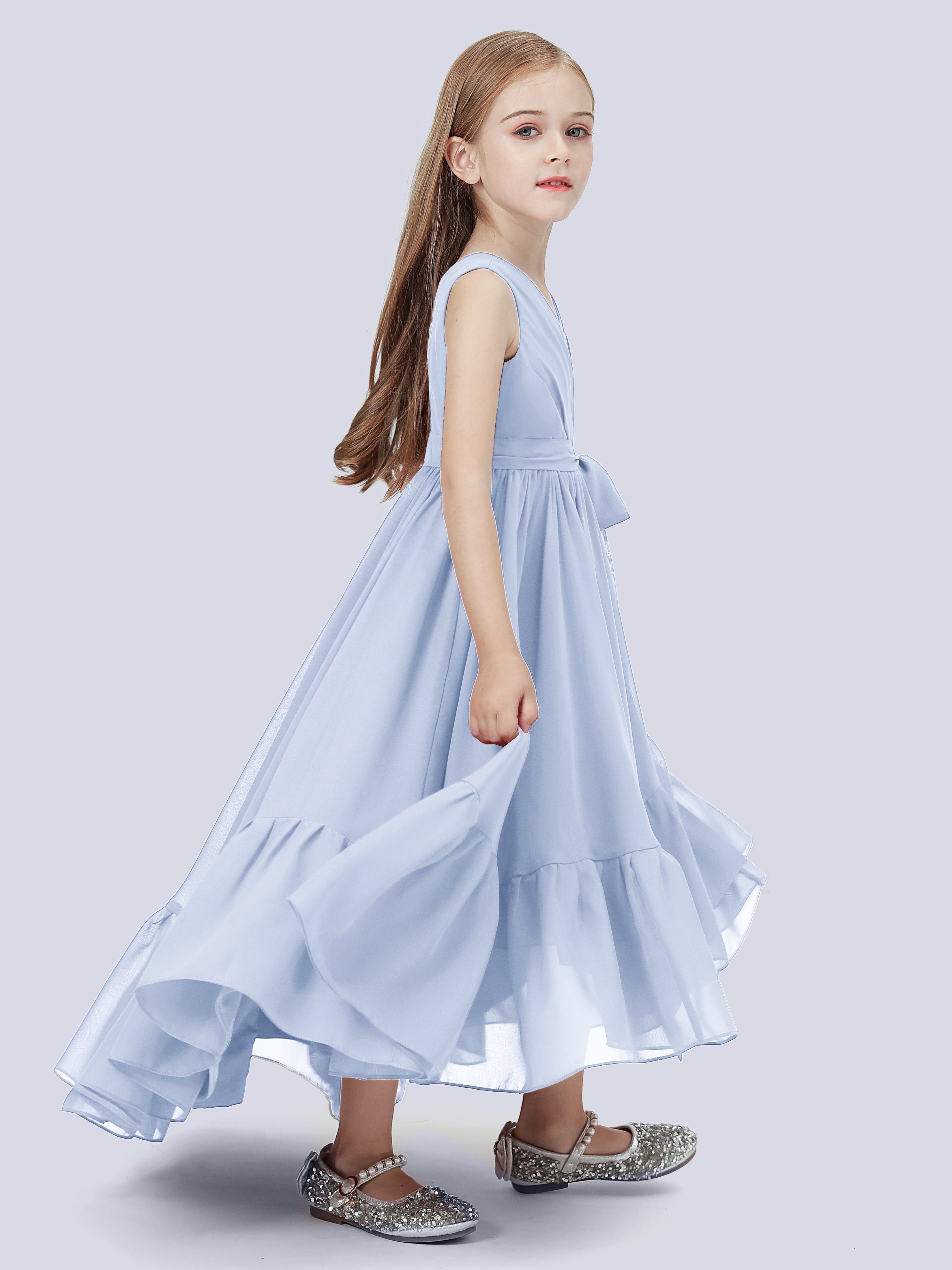 High-Low Chiffon Kleid für Junge Brautjungfern