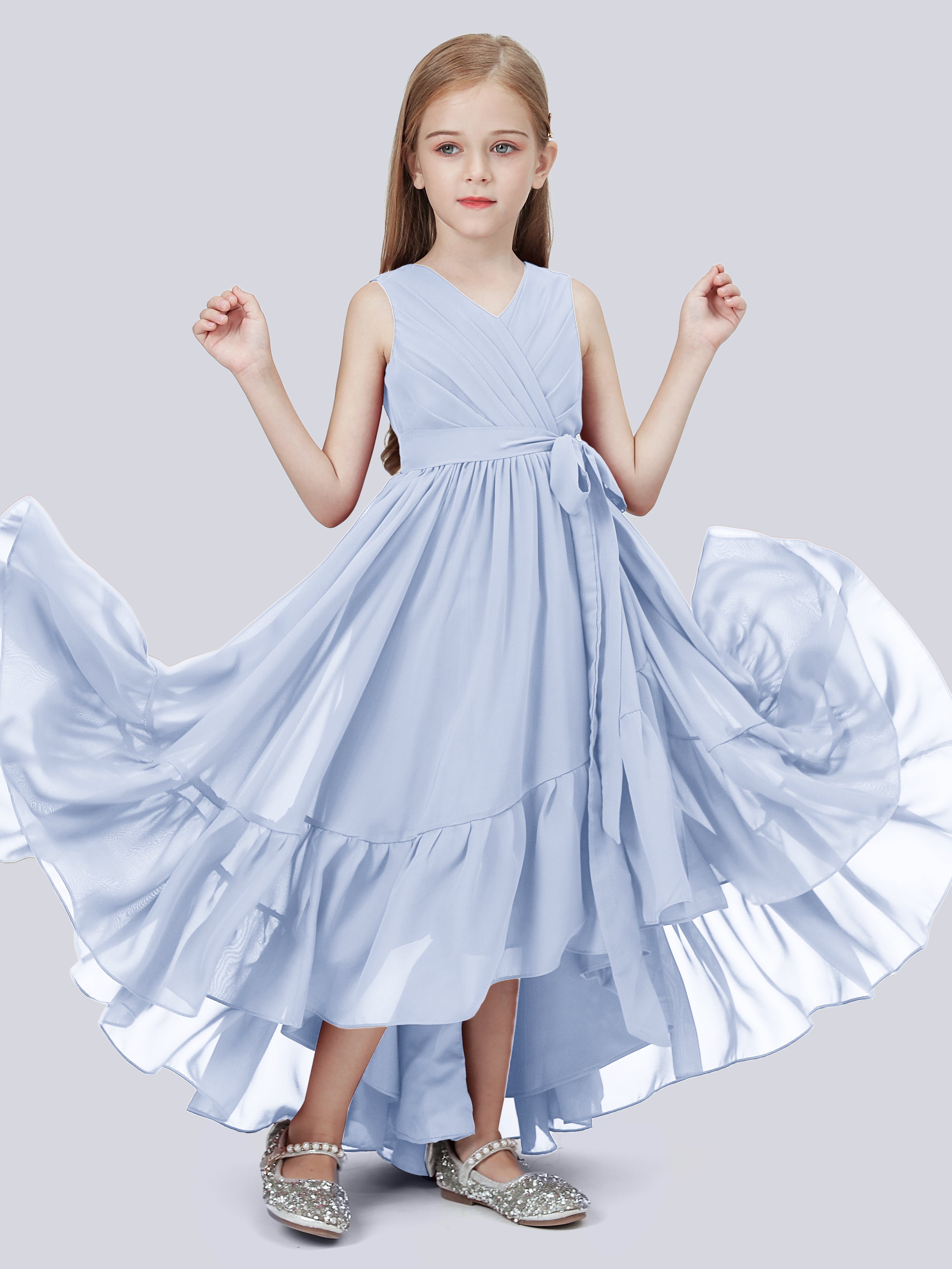 High-Low Chiffon Kleid für Junge Brautjungfern