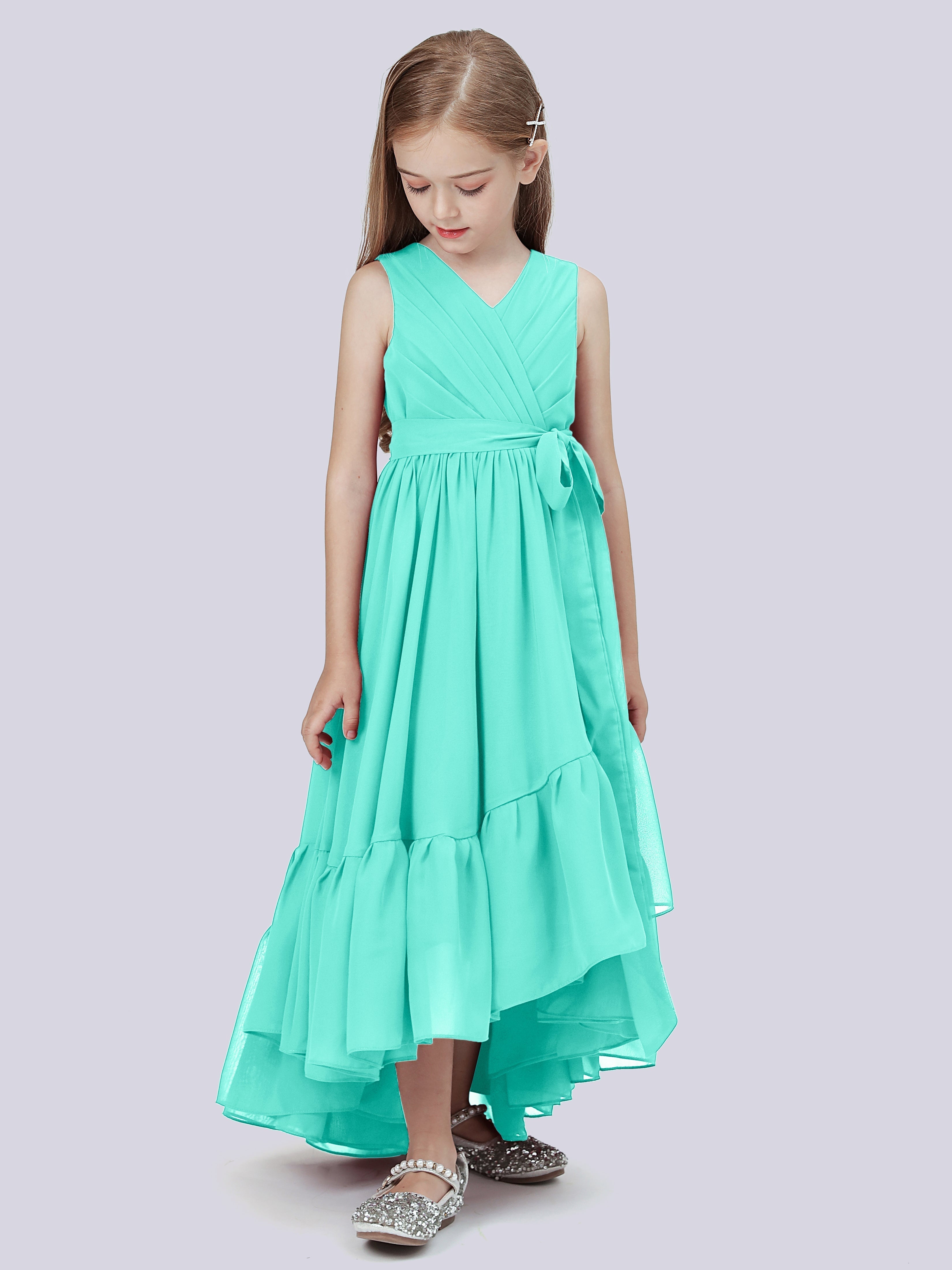 High-Low Chiffon Kleid für Junge Brautjungfern