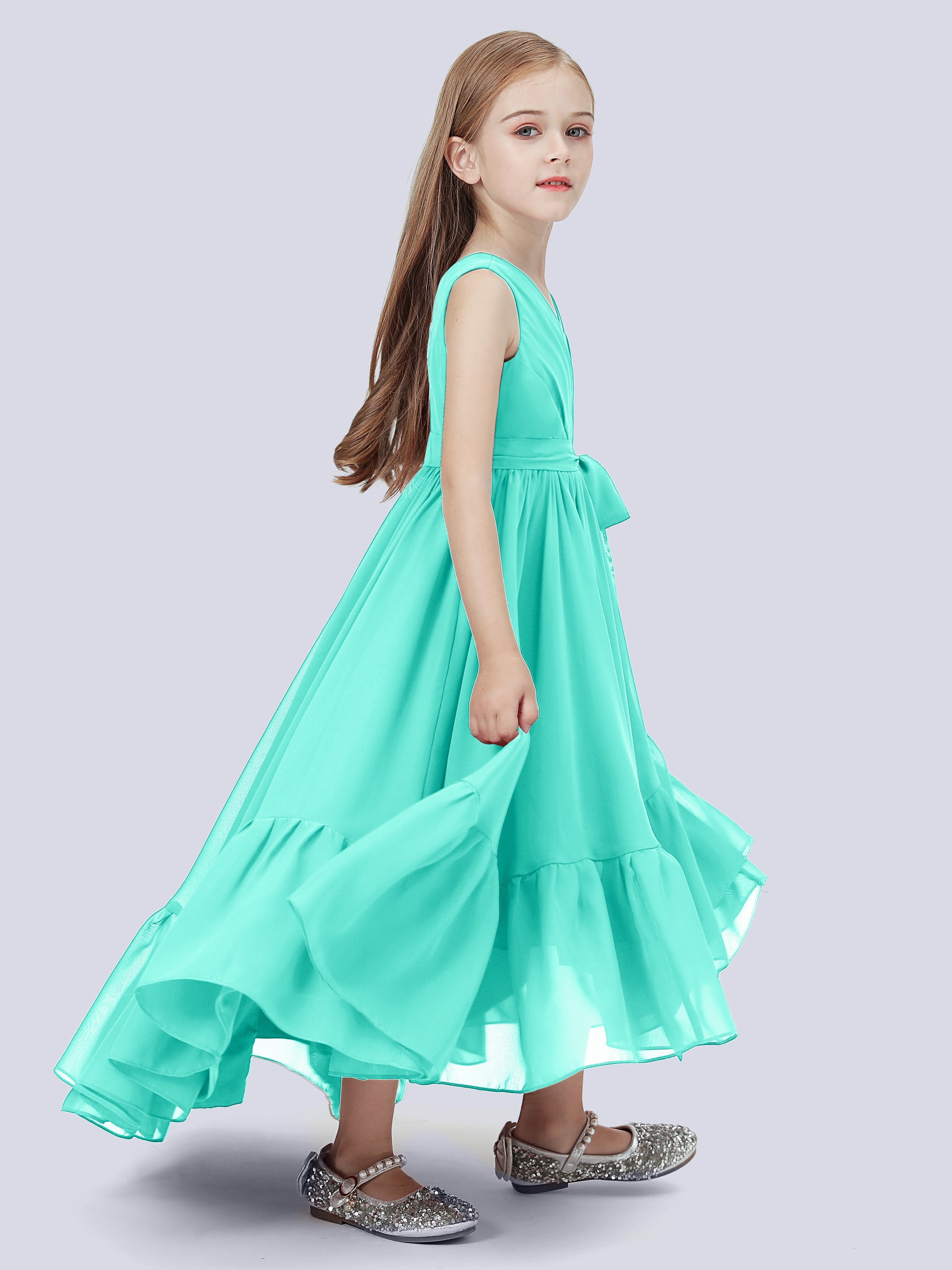 High-Low Chiffon Kleid für Junge Brautjungfern