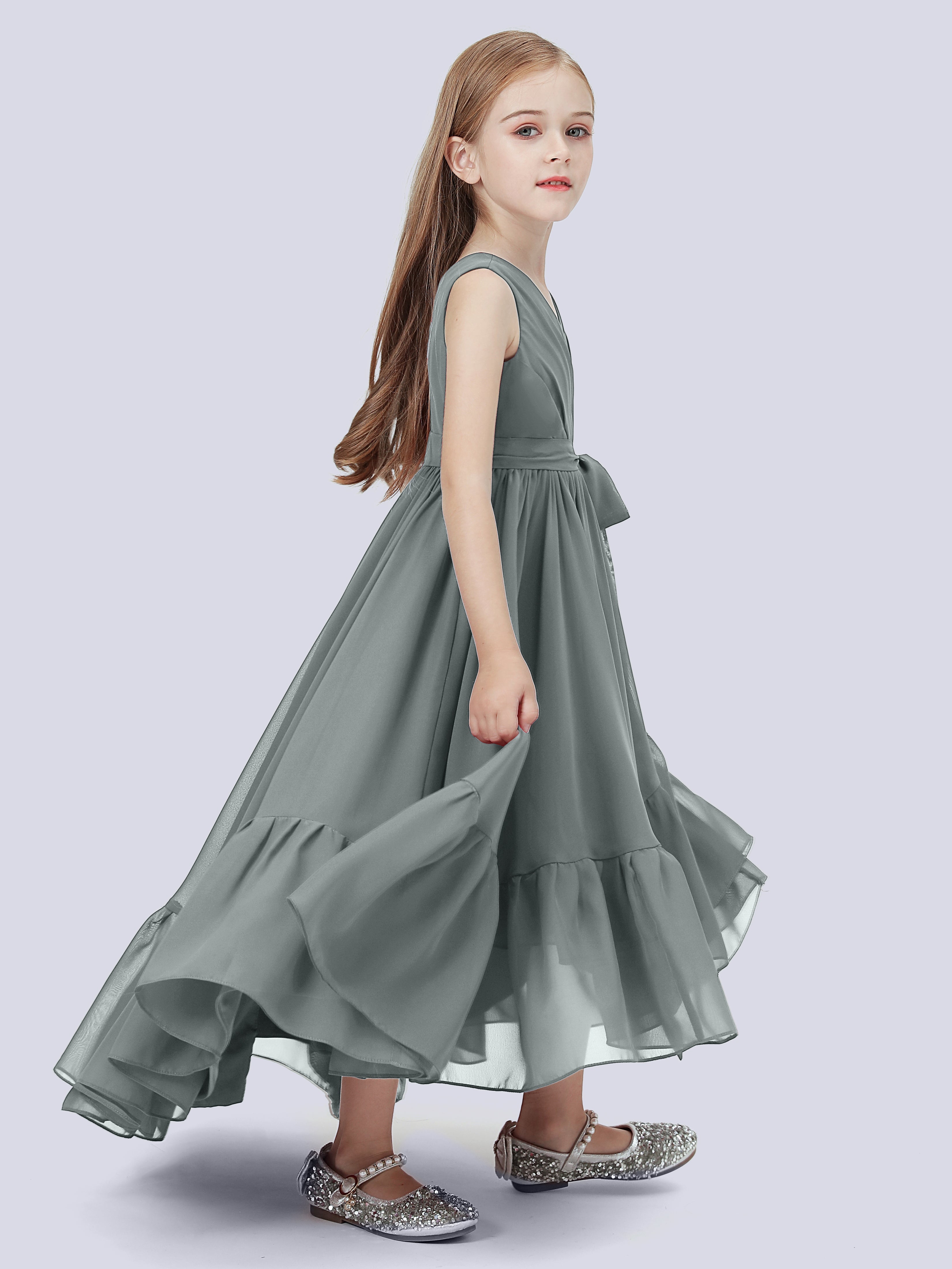 High-Low Chiffon Kleid für Junge Brautjungfern