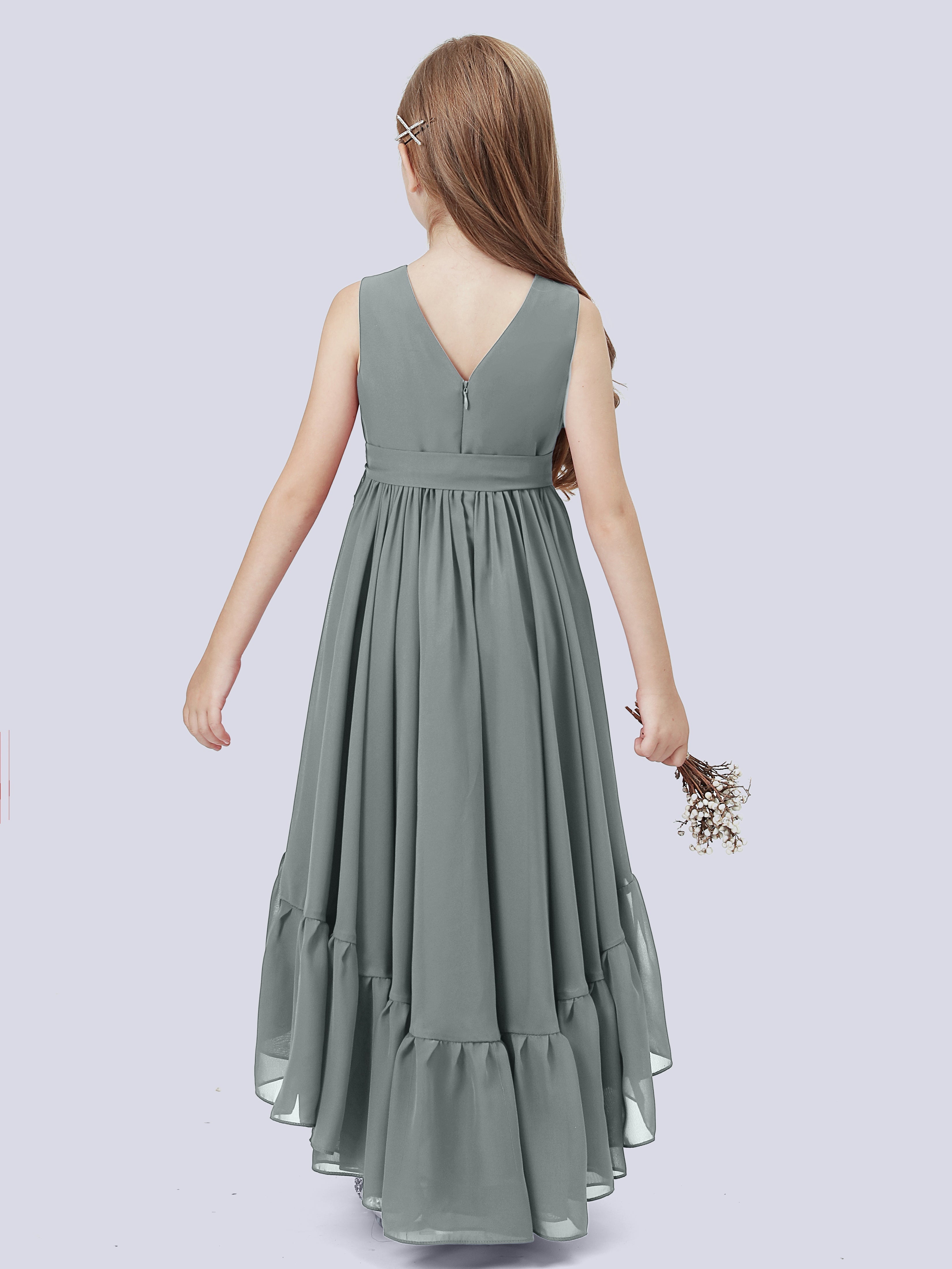 High-Low Chiffon Kleid für Junge Brautjungfern