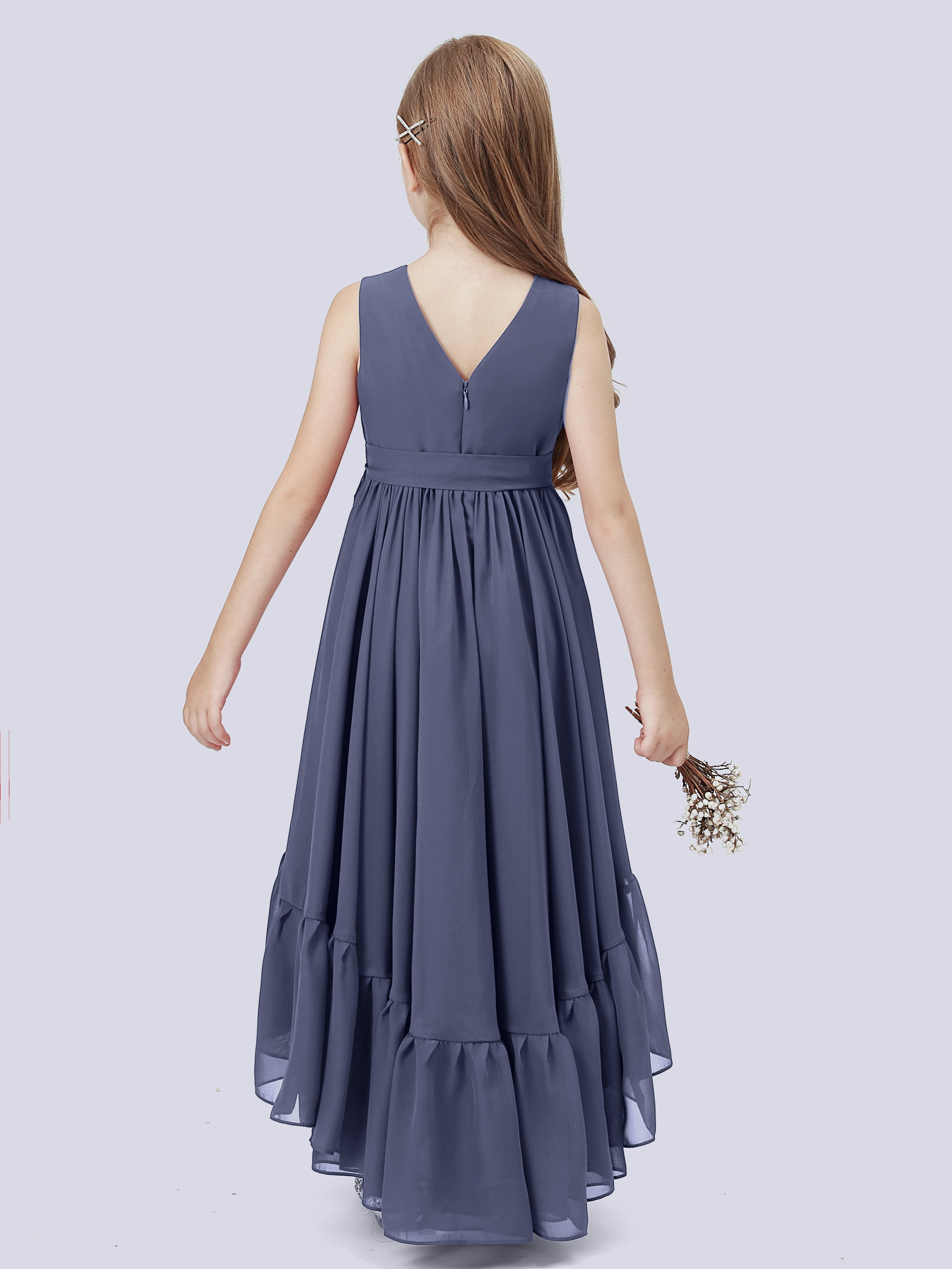 High-Low Chiffon Kleid für Junge Brautjungfern