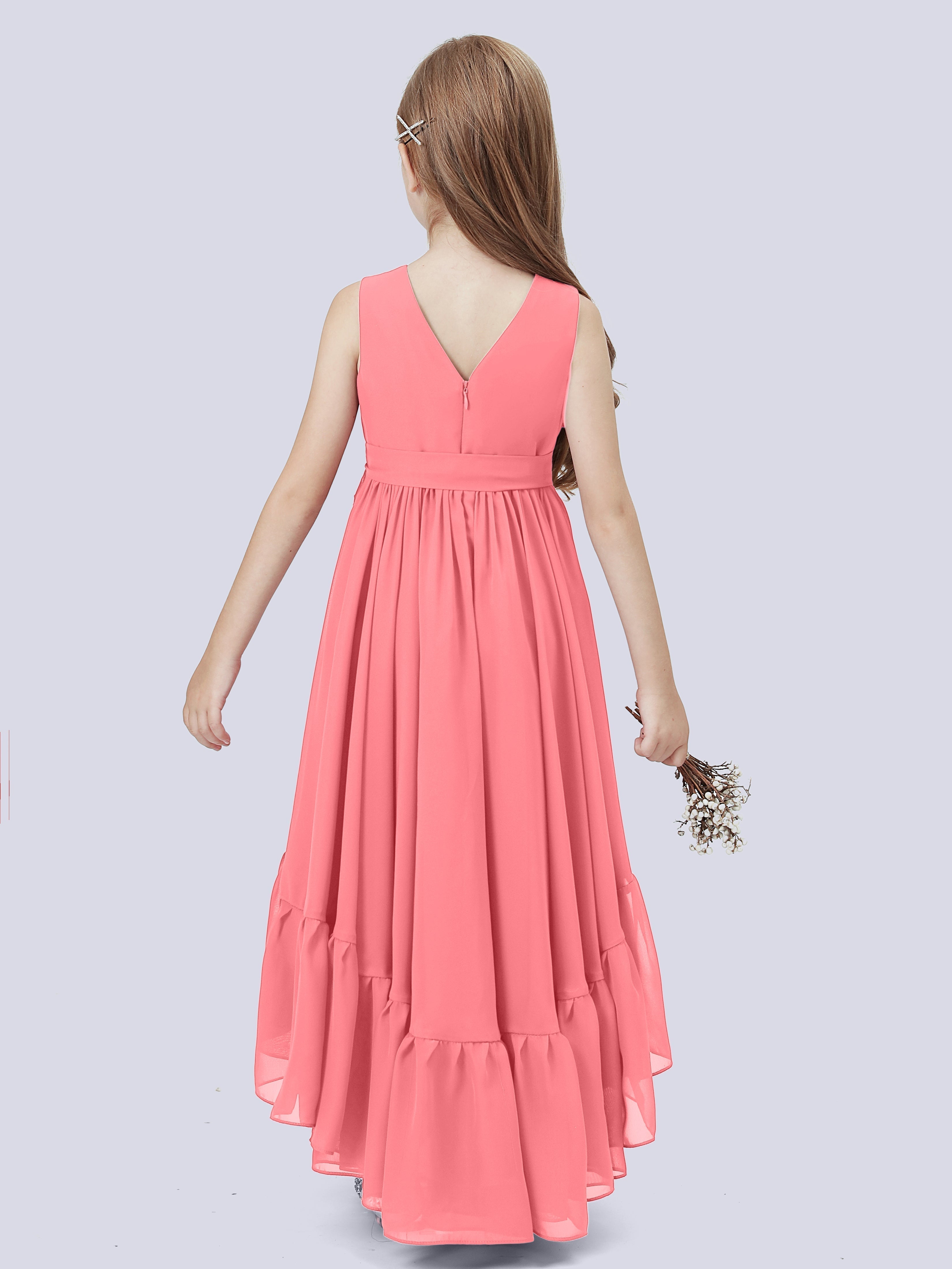 High-Low Chiffon Kleid für Junge Brautjungfern