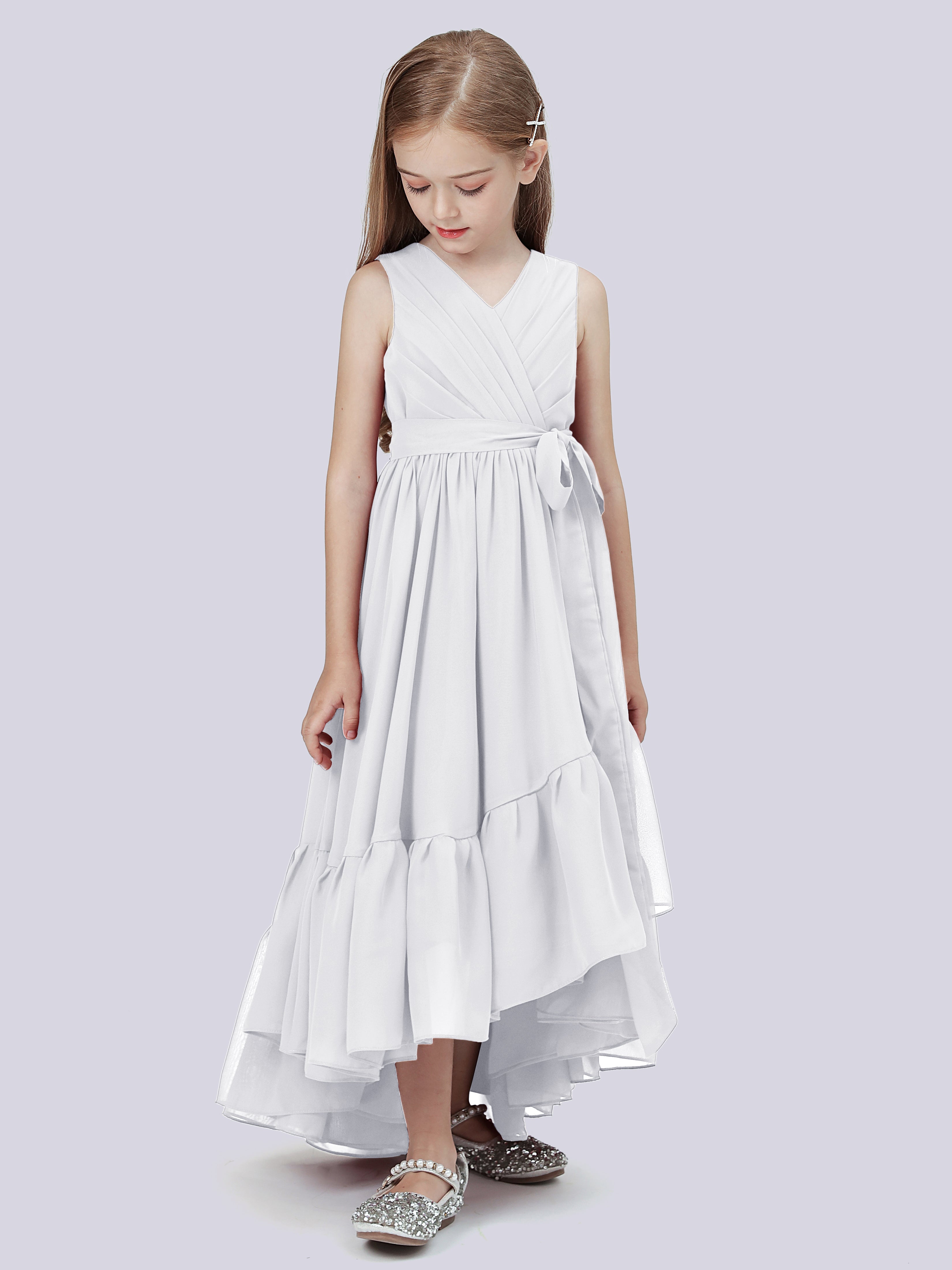 High-Low Chiffon Kleid für Junge Brautjungfern