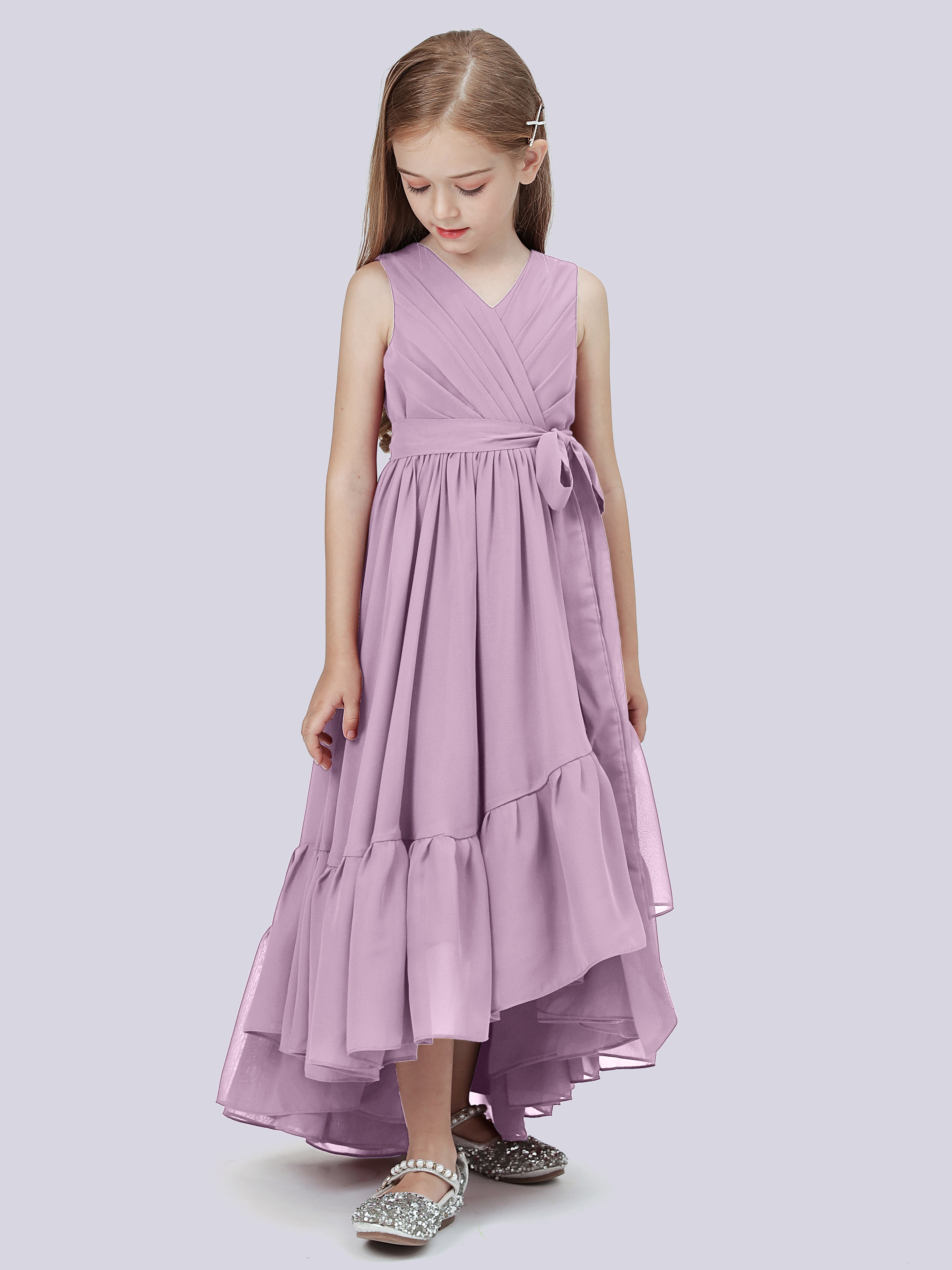 High-Low Chiffon Kleid für Junge Brautjungfern