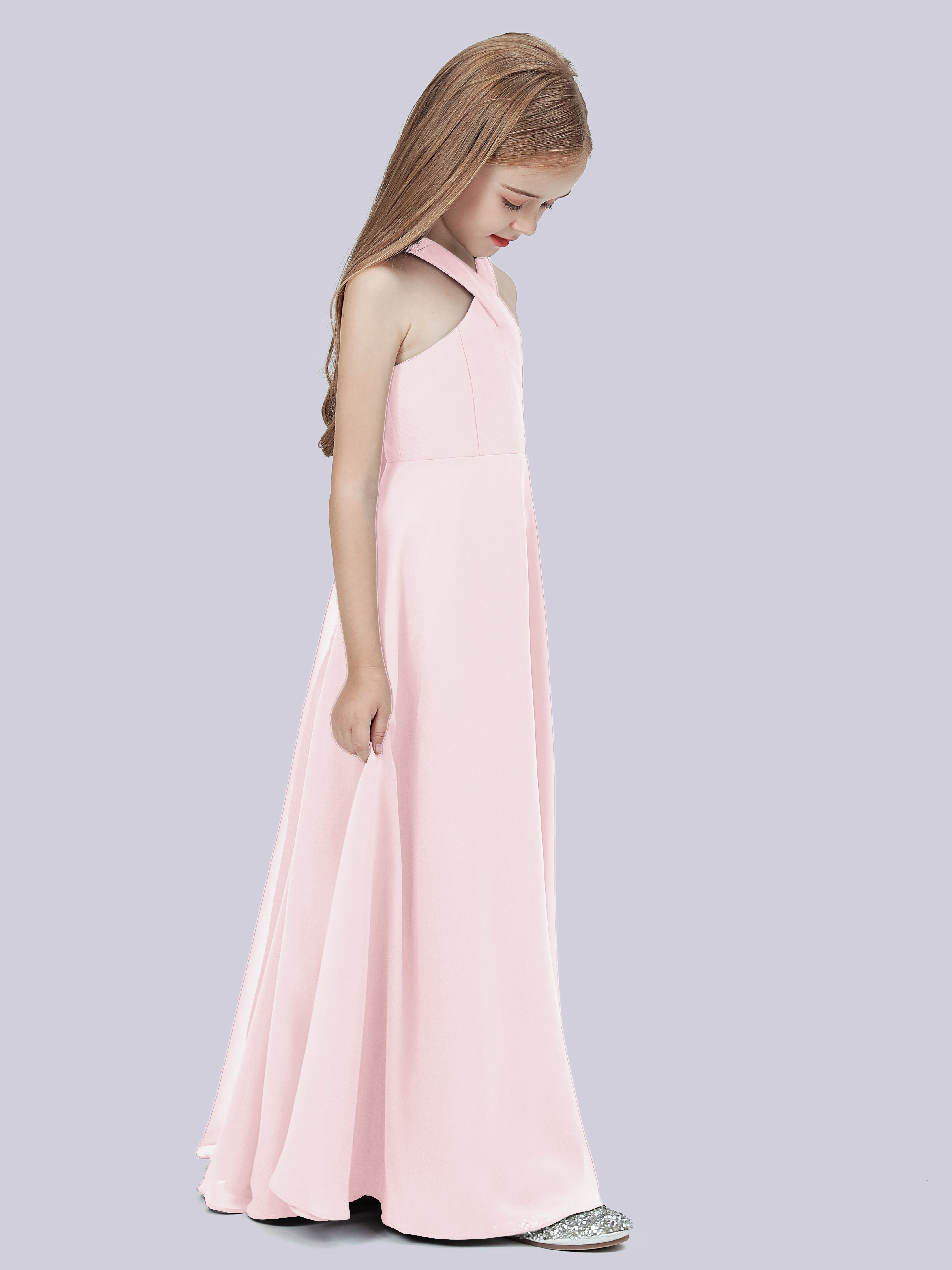 Überkreuztes Chiffon Kleid für Junge Brautjungfern