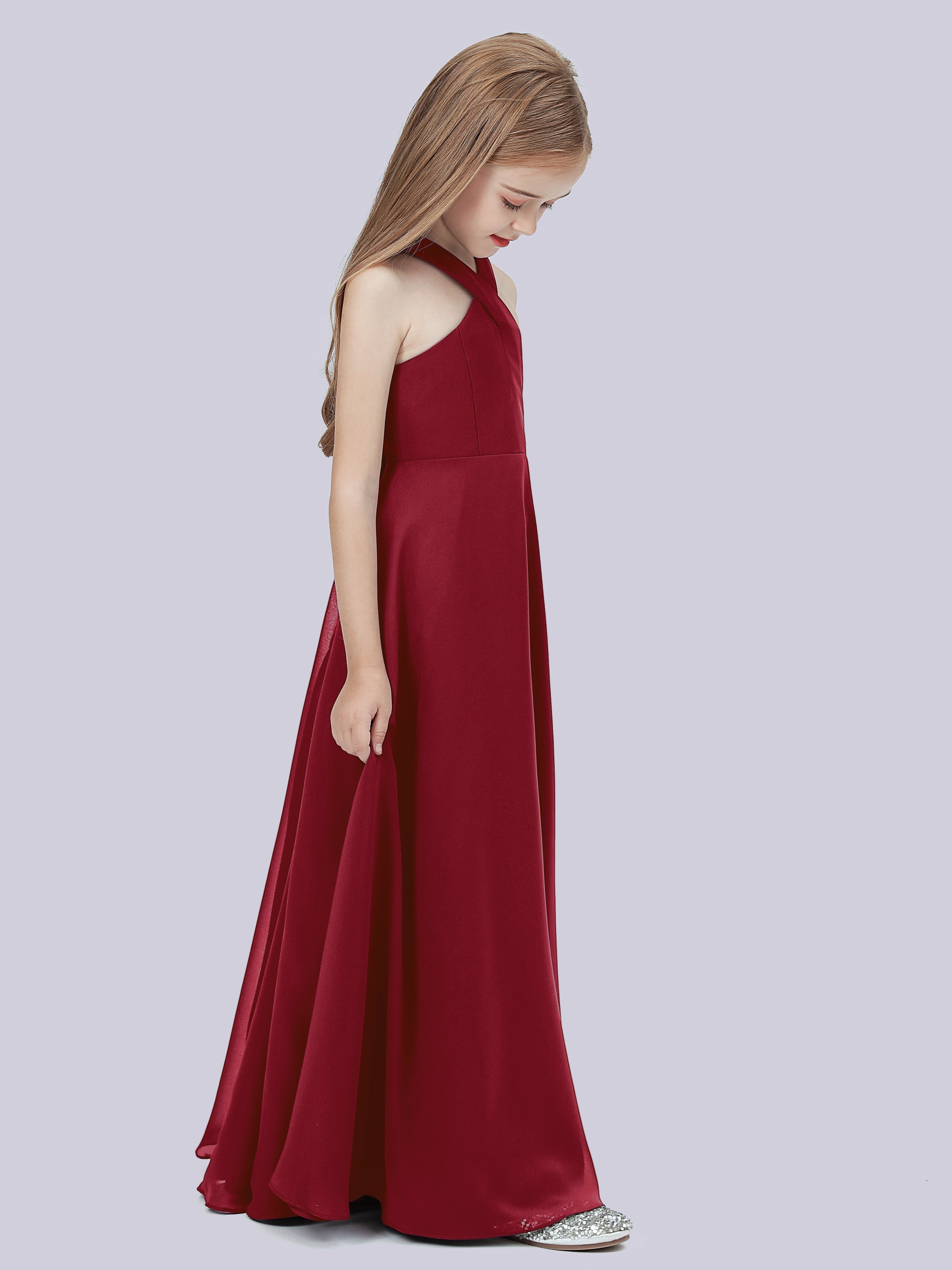 Überkreuztes Chiffon Kleid für Junge Brautjungfern