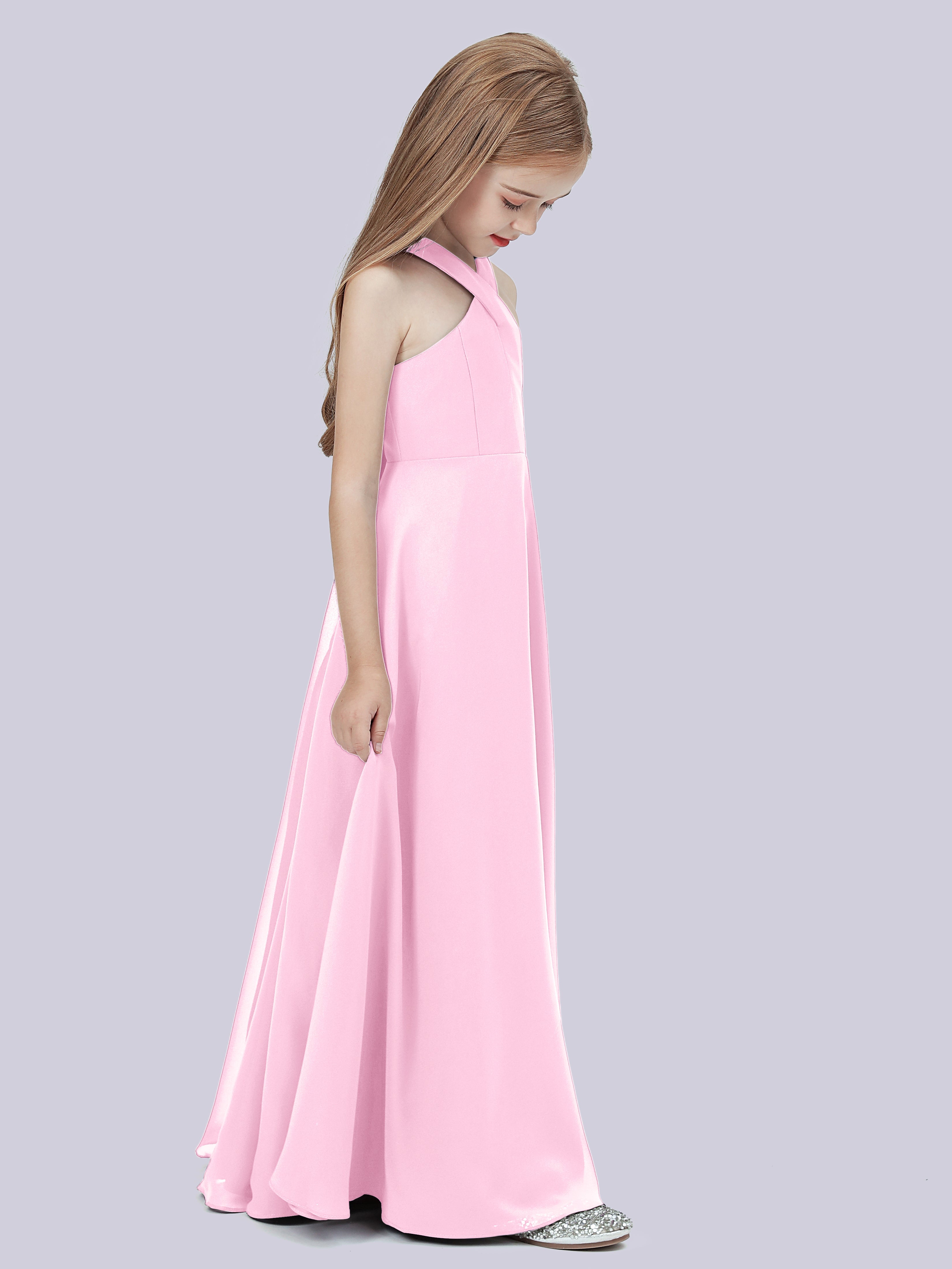 Überkreuztes Chiffon Kleid für Junge Brautjungfern