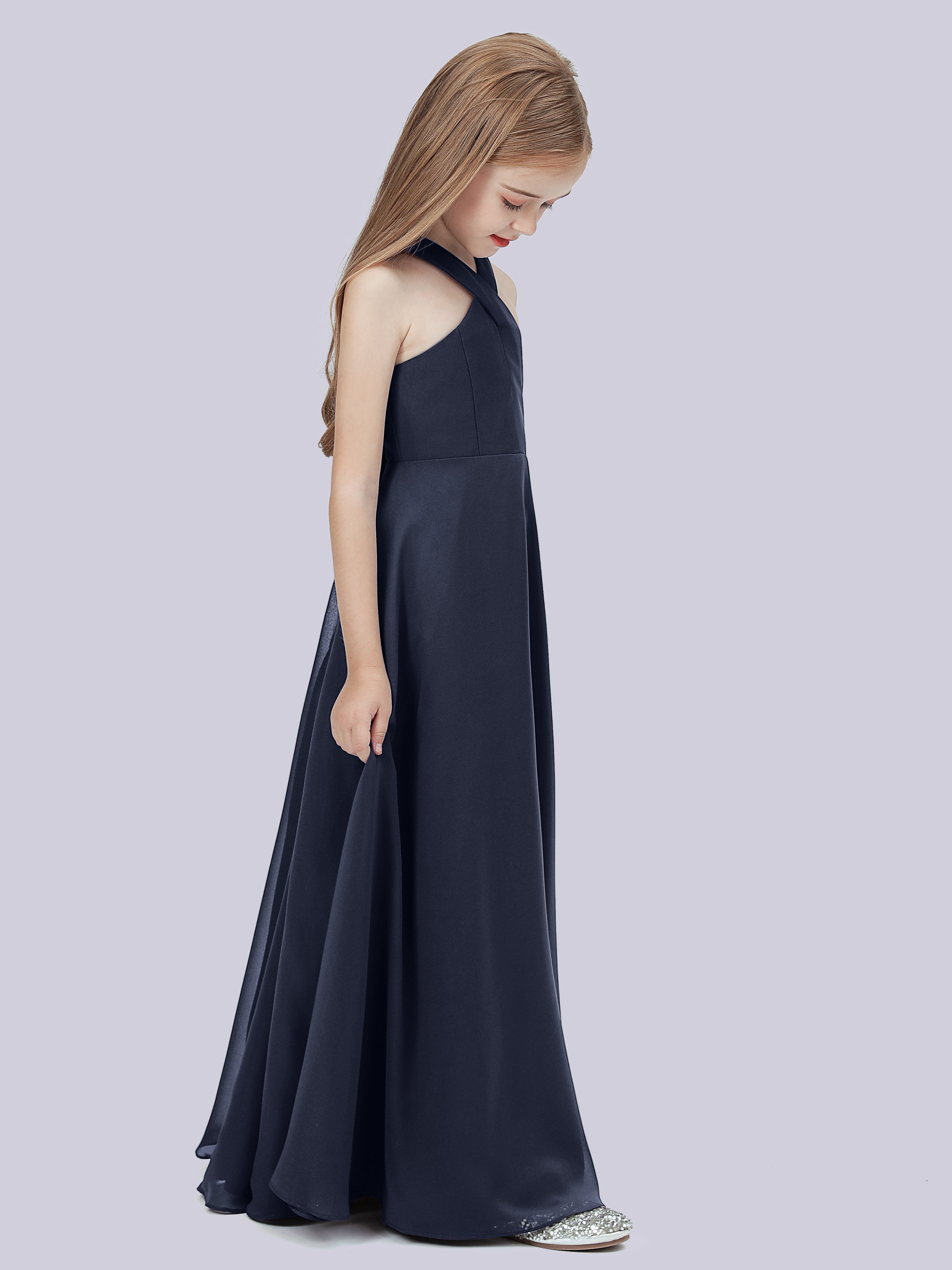 Überkreuztes Chiffon Kleid für Junge Brautjungfern