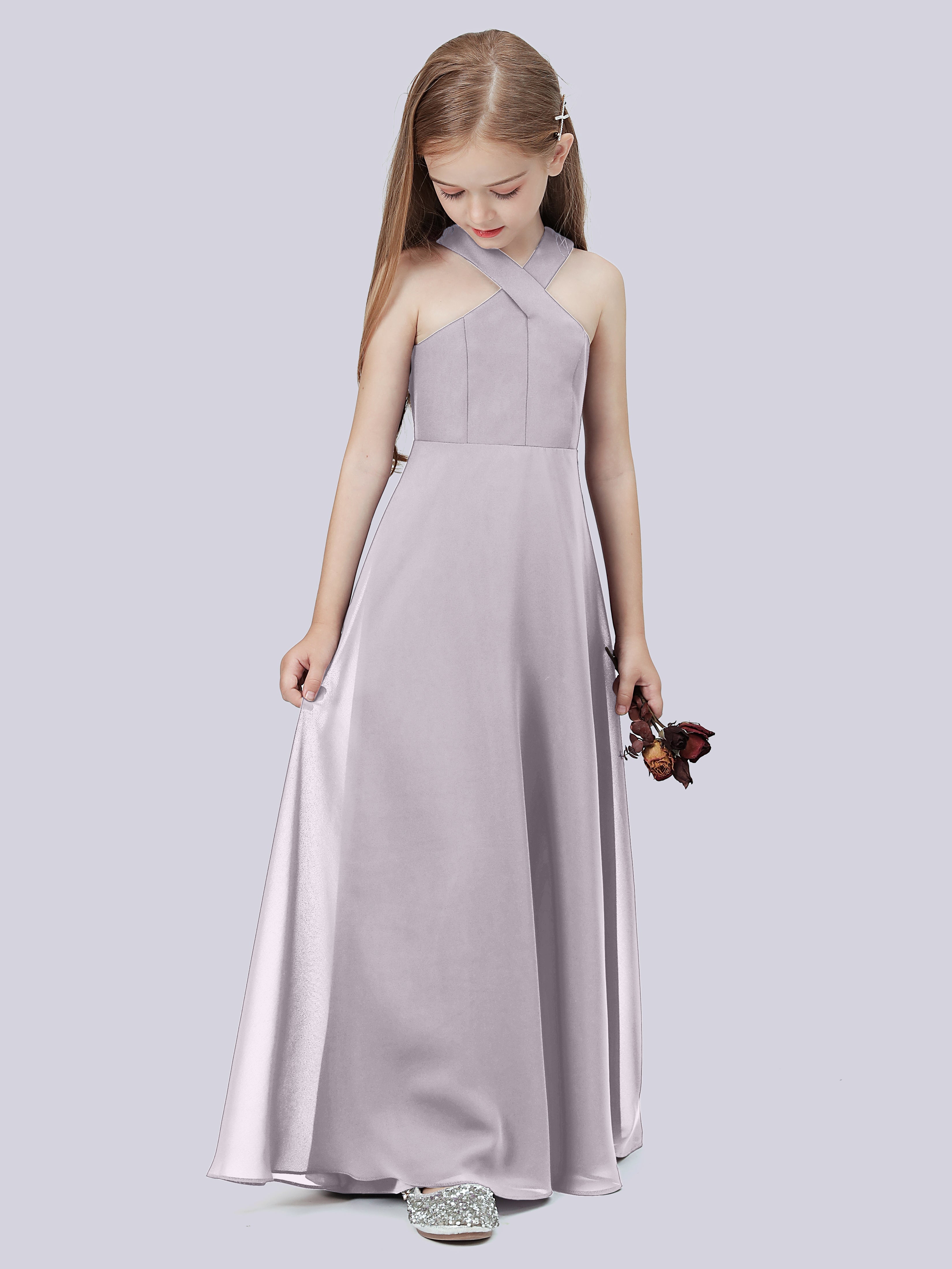 Überkreuztes Chiffon Kleid für Junge Brautjungfern