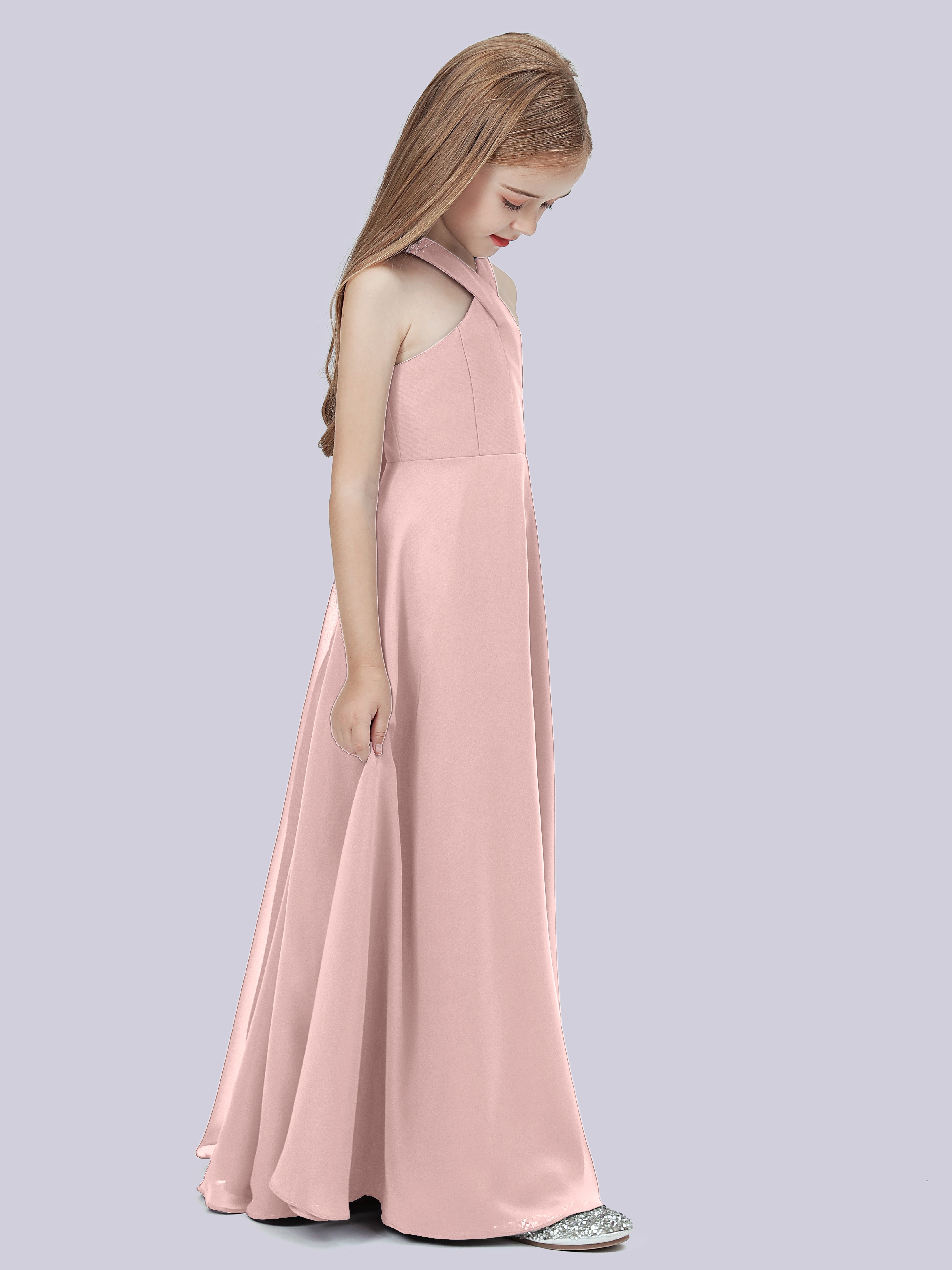 Überkreuztes Chiffon Kleid für Junge Brautjungfern