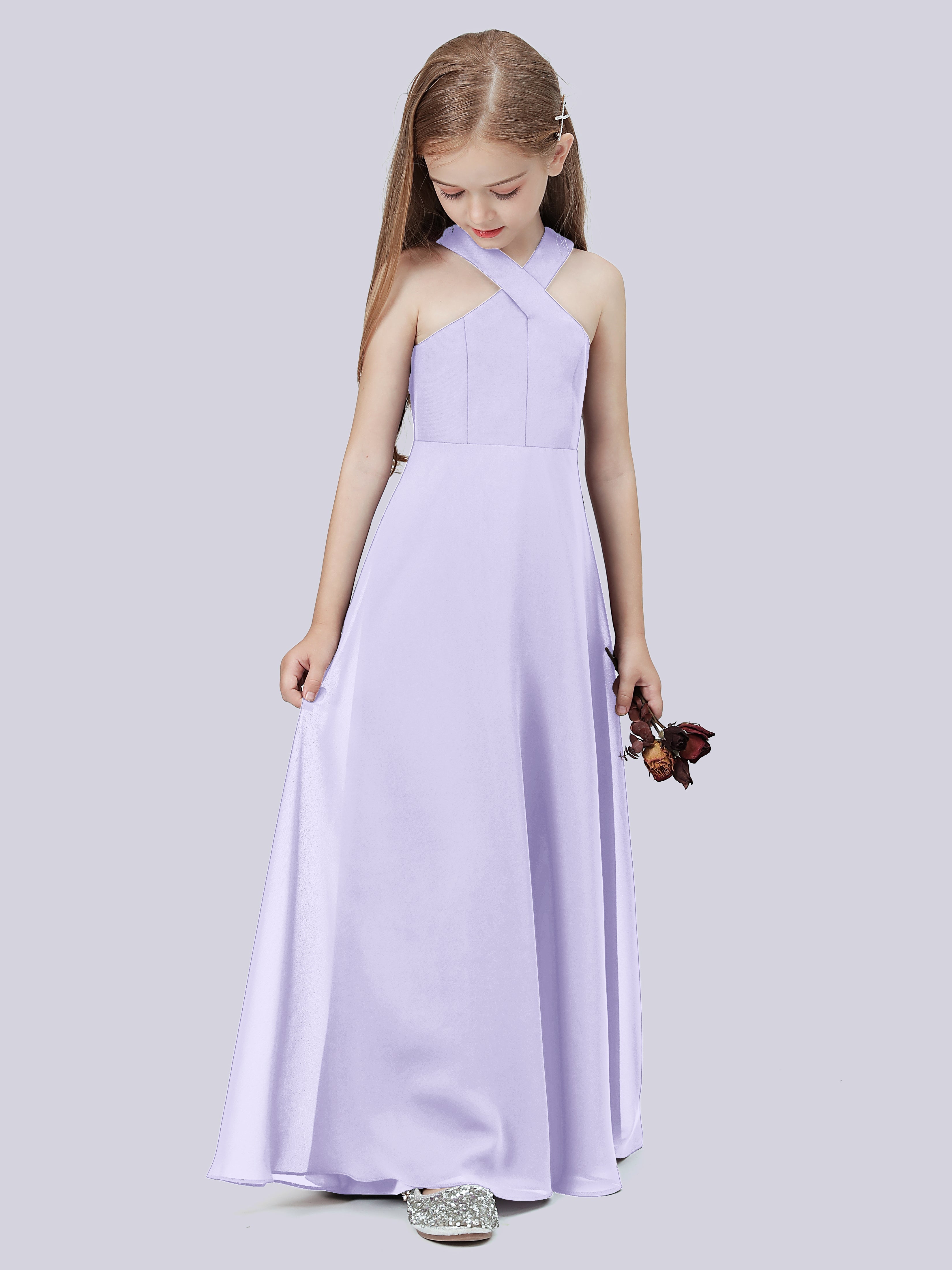Überkreuztes Chiffon Kleid für Junge Brautjungfern