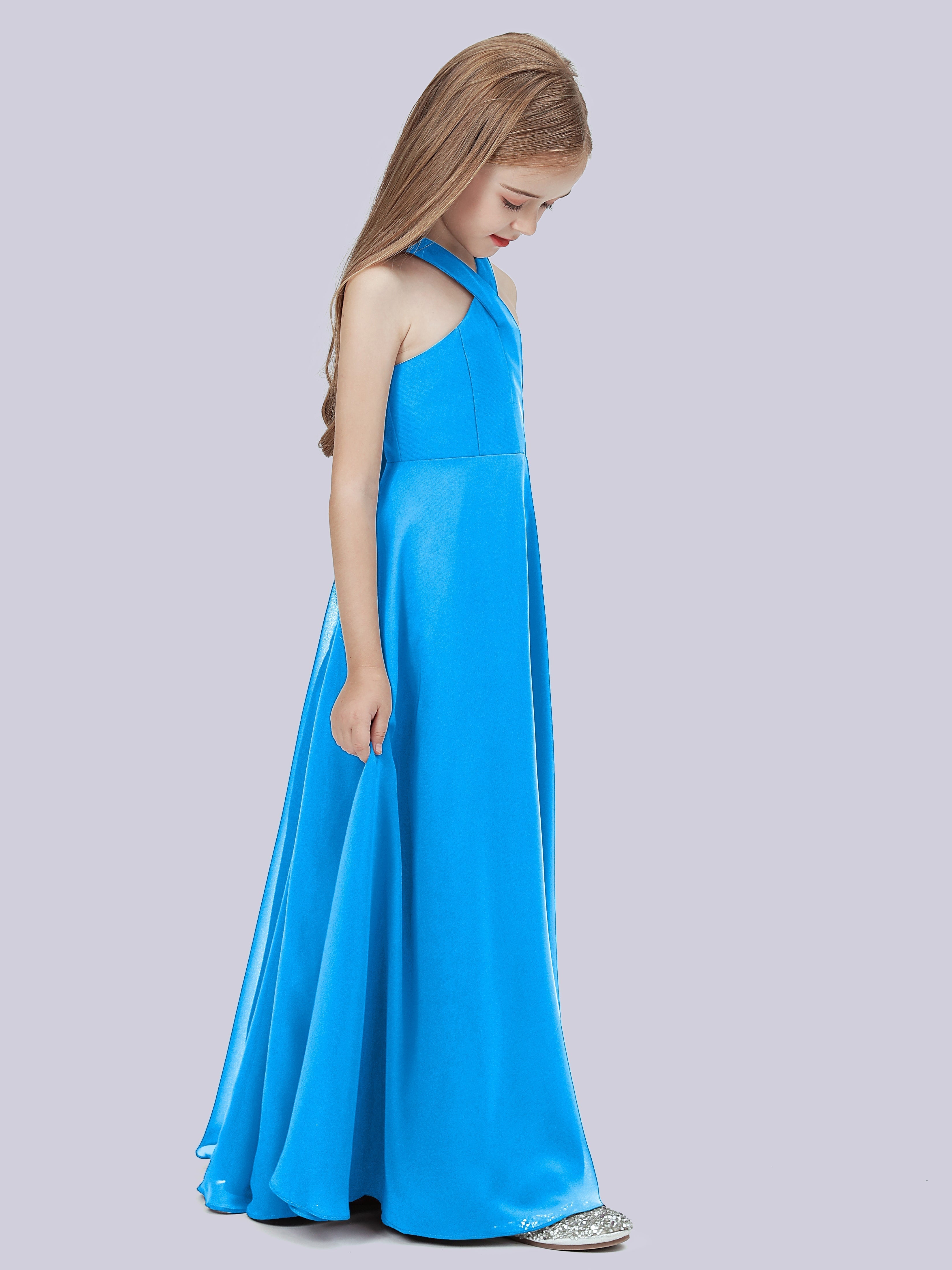 Überkreuztes Chiffon Kleid für Junge Brautjungfern