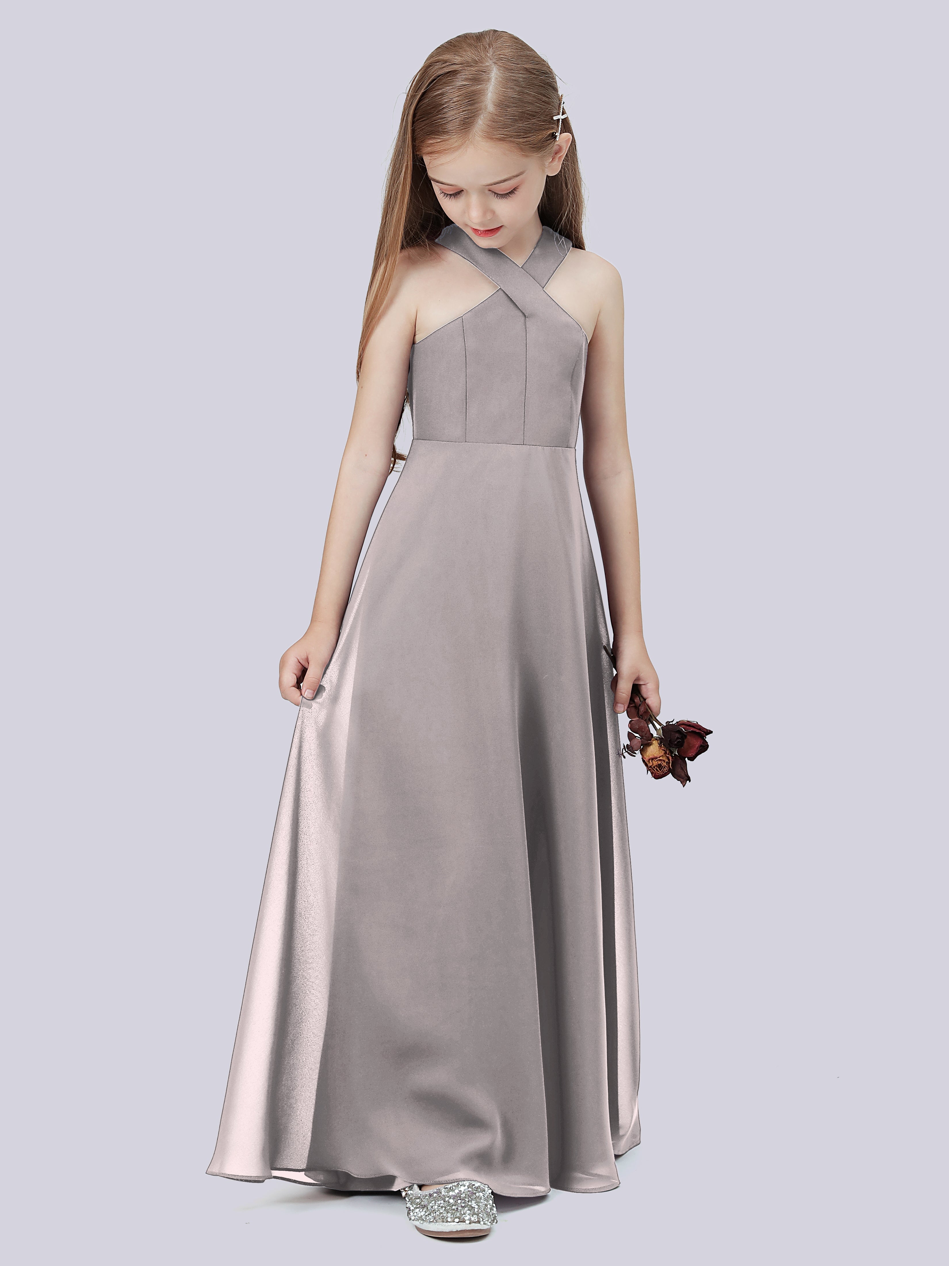 Überkreuztes Chiffon Kleid für Junge Brautjungfern