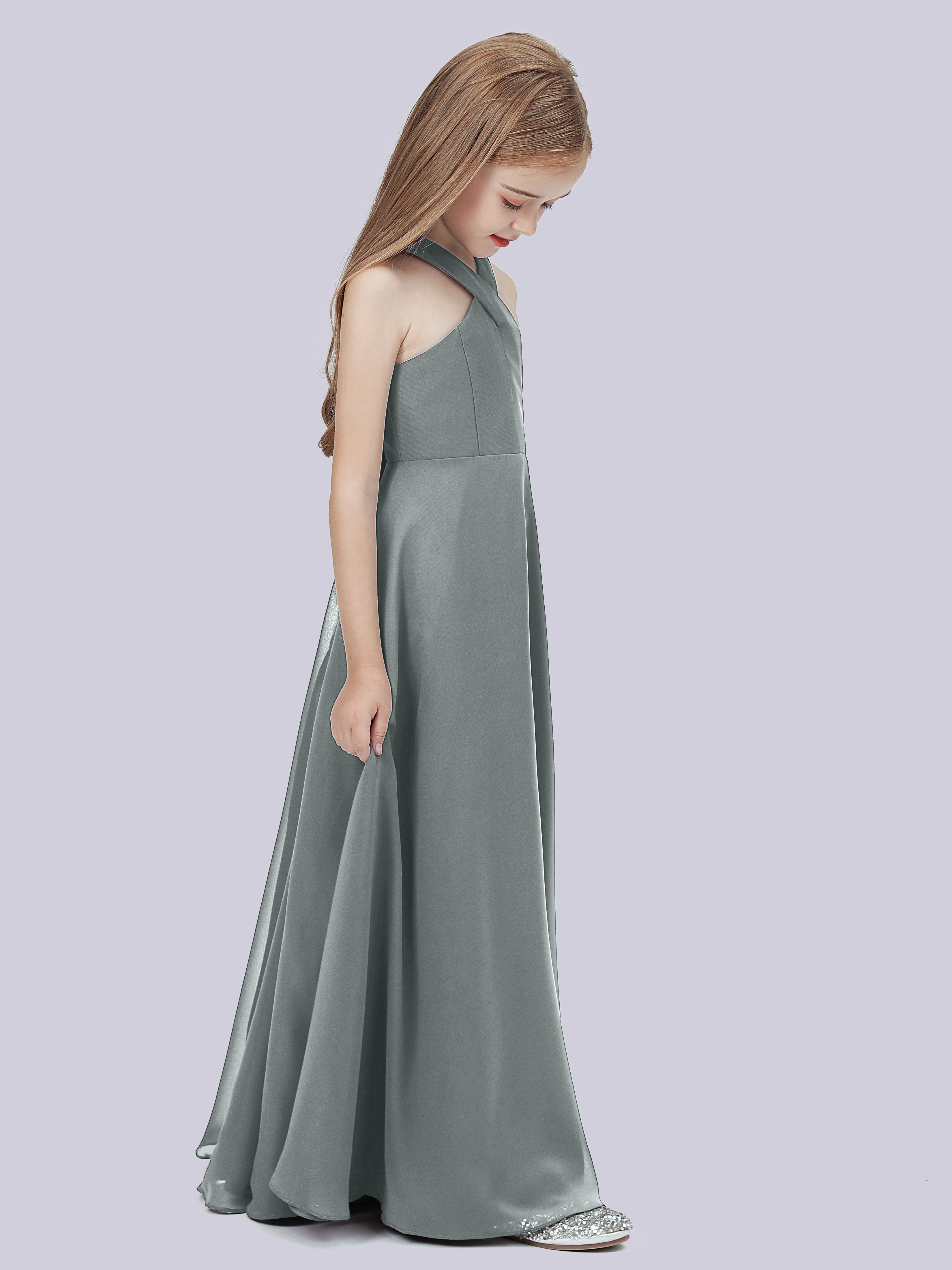 Überkreuztes Chiffon Kleid für Junge Brautjungfern