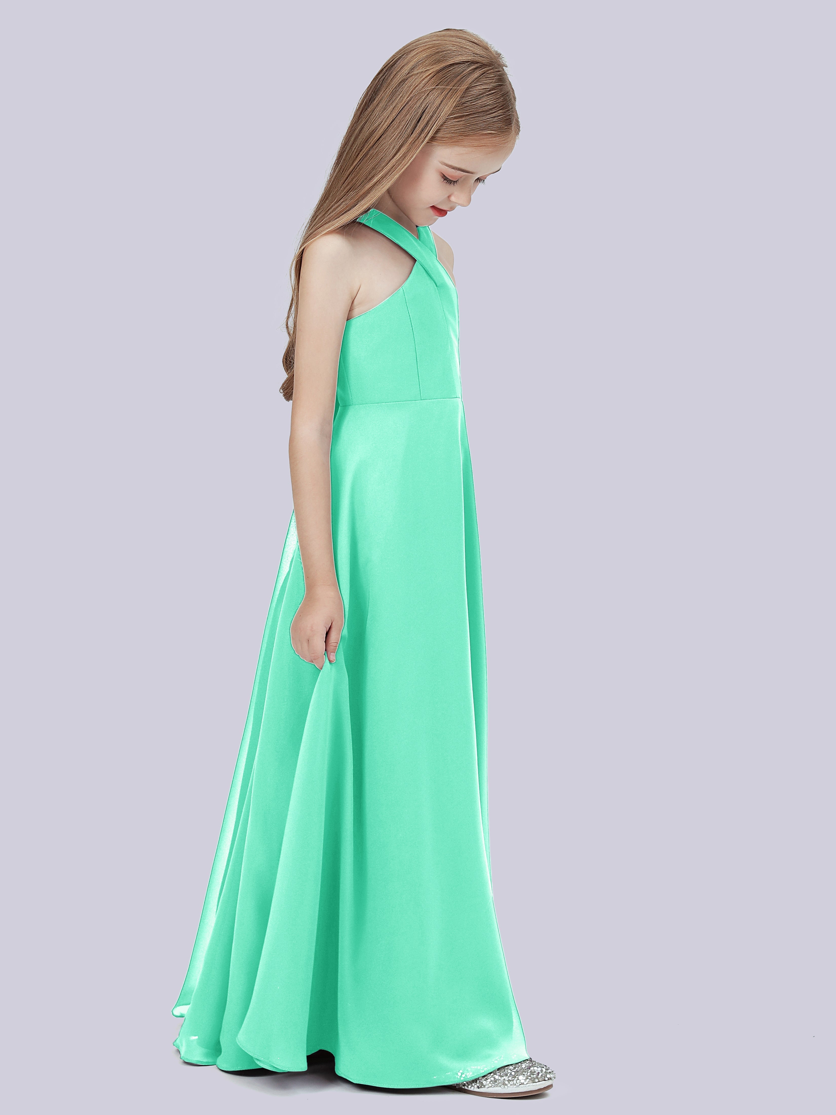 Überkreuztes Chiffon Kleid für Junge Brautjungfern