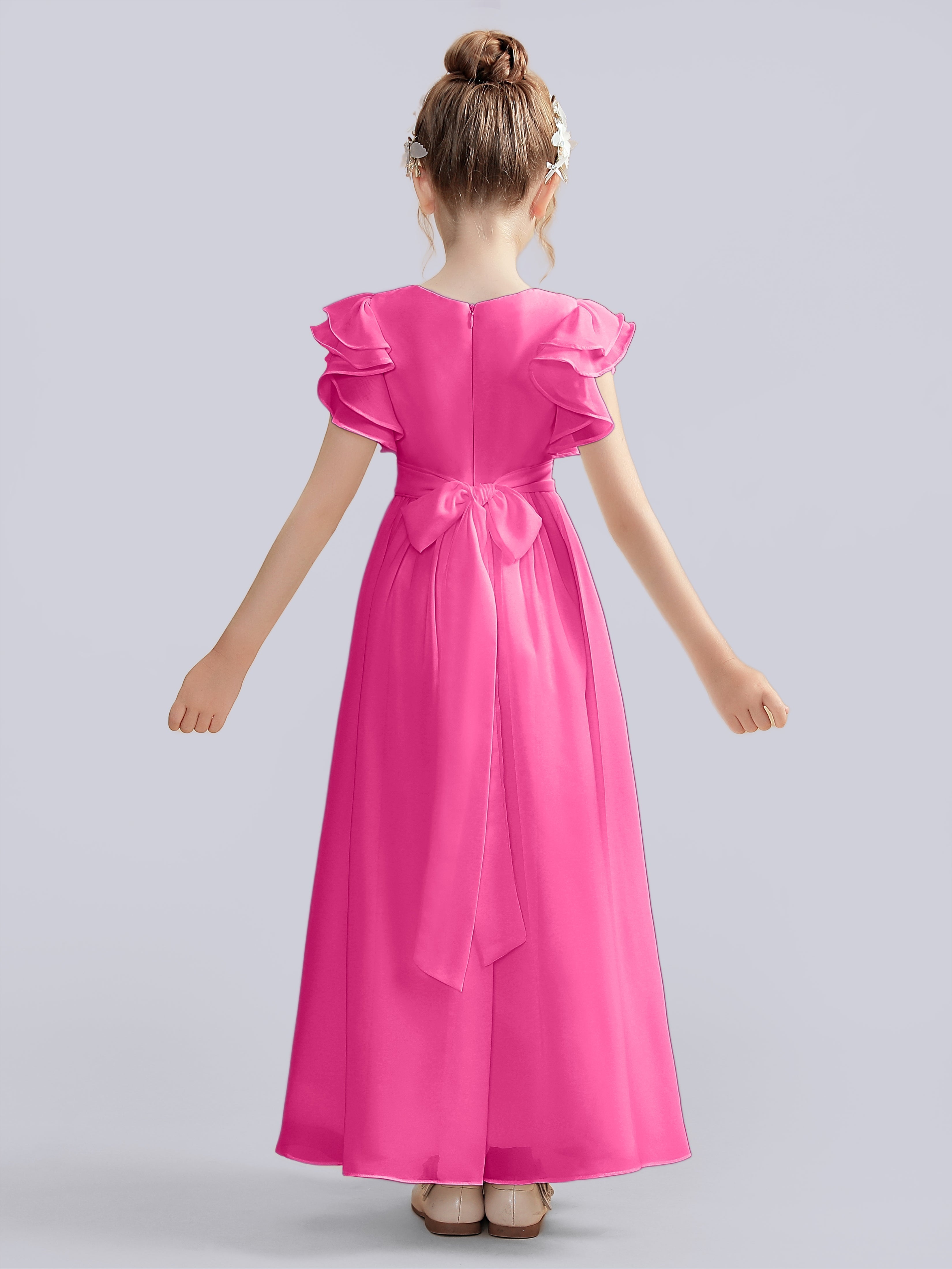 Flutter Crinkle Chiffon Kleid für Junge Brautjungfern