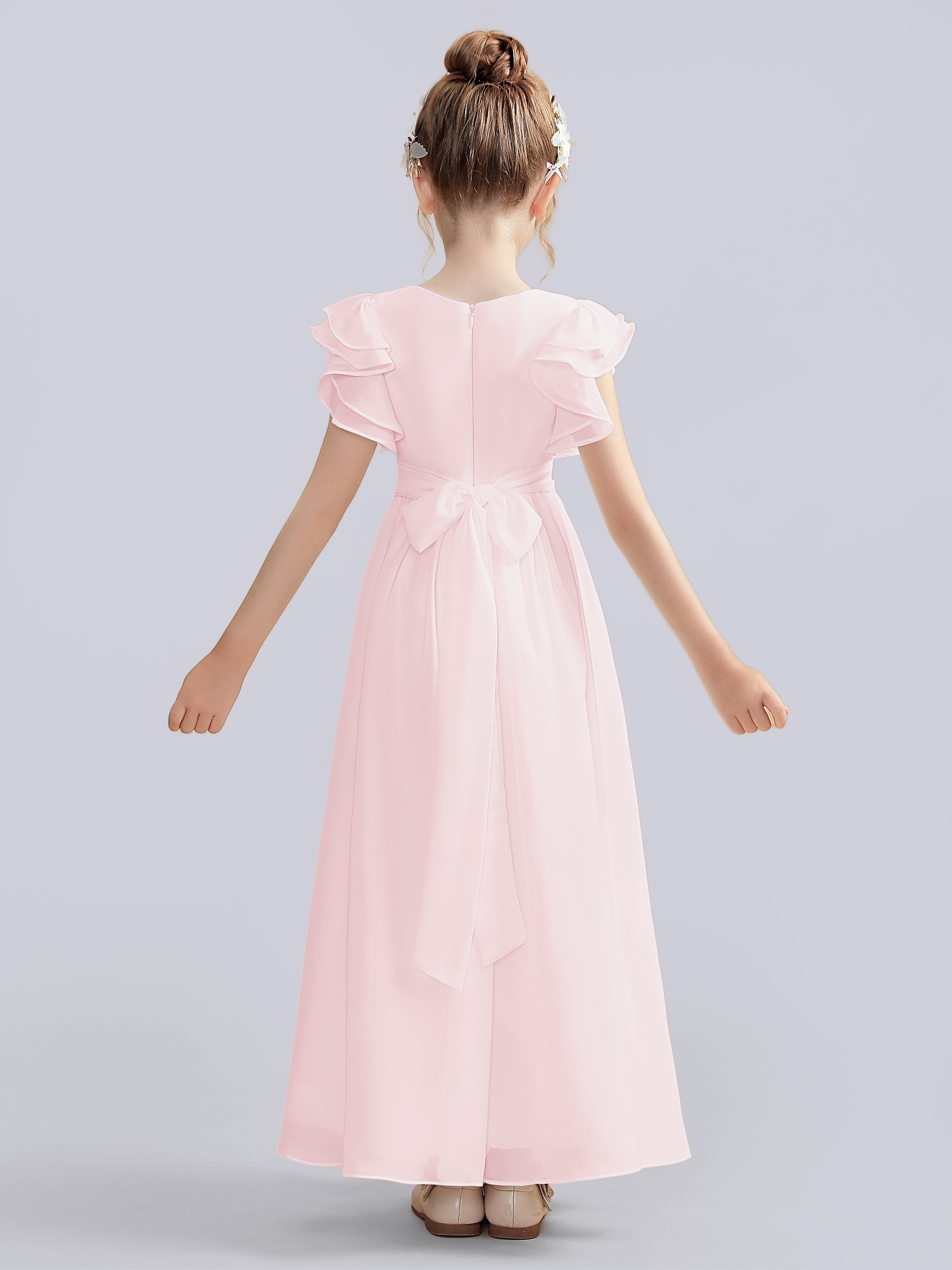 Flutter Crinkle Chiffon Kleid für Junge Brautjungfern