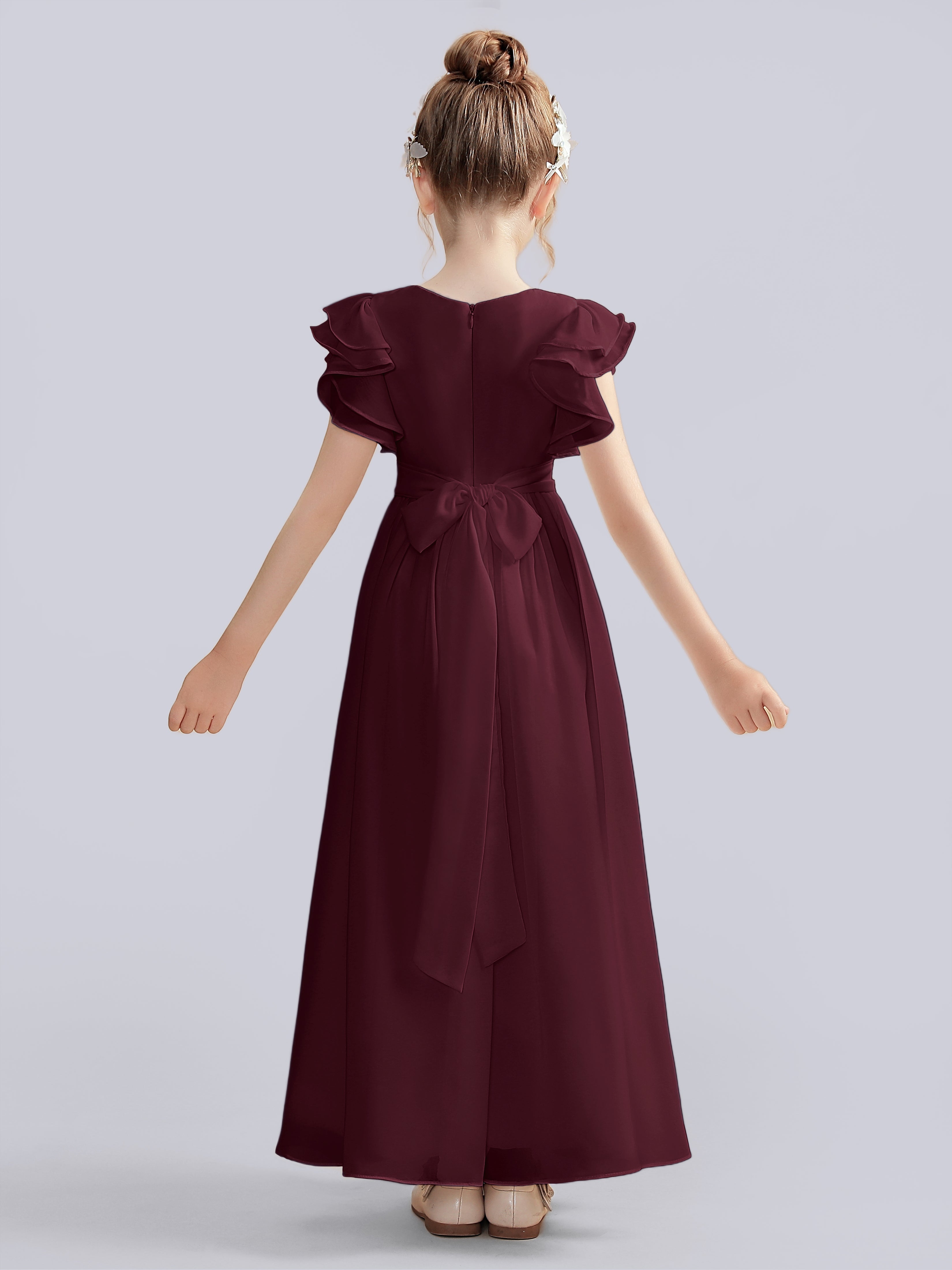 Flutter Crinkle Chiffon Kleid für Junge Brautjungfern