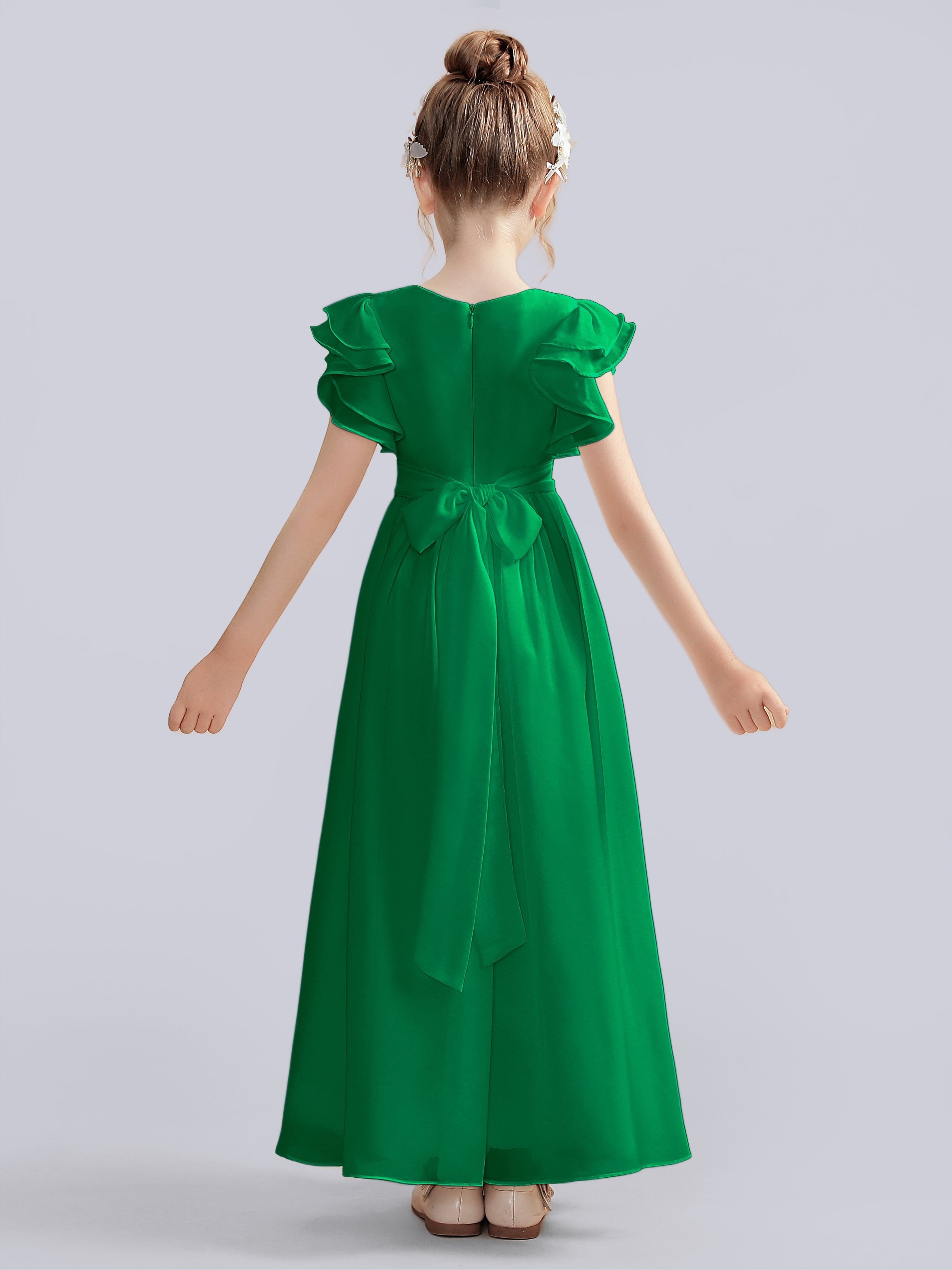 Flutter Crinkle Chiffon Kleid für Junge Brautjungfern