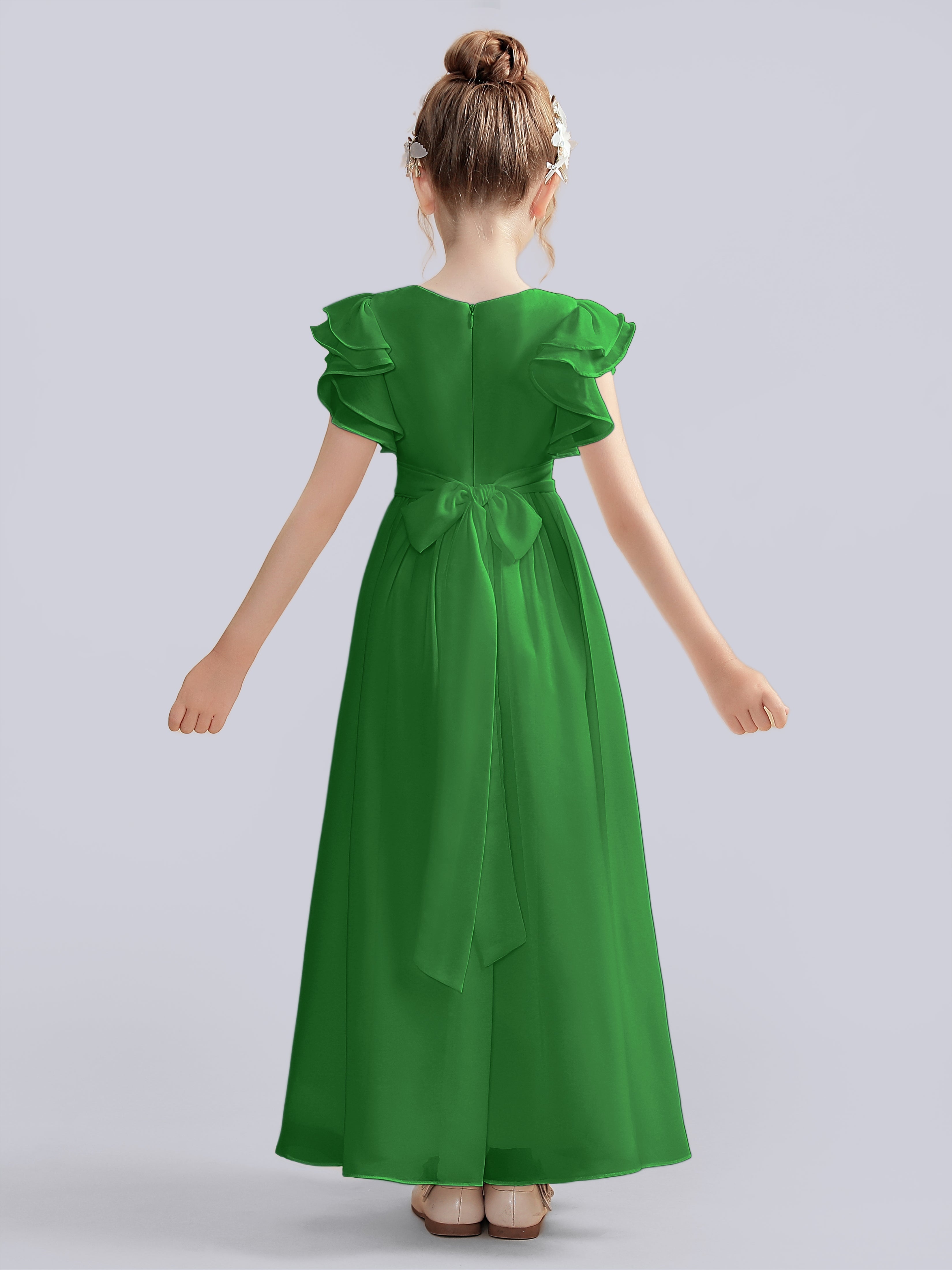 Flutter Crinkle Chiffon Kleid für Junge Brautjungfern