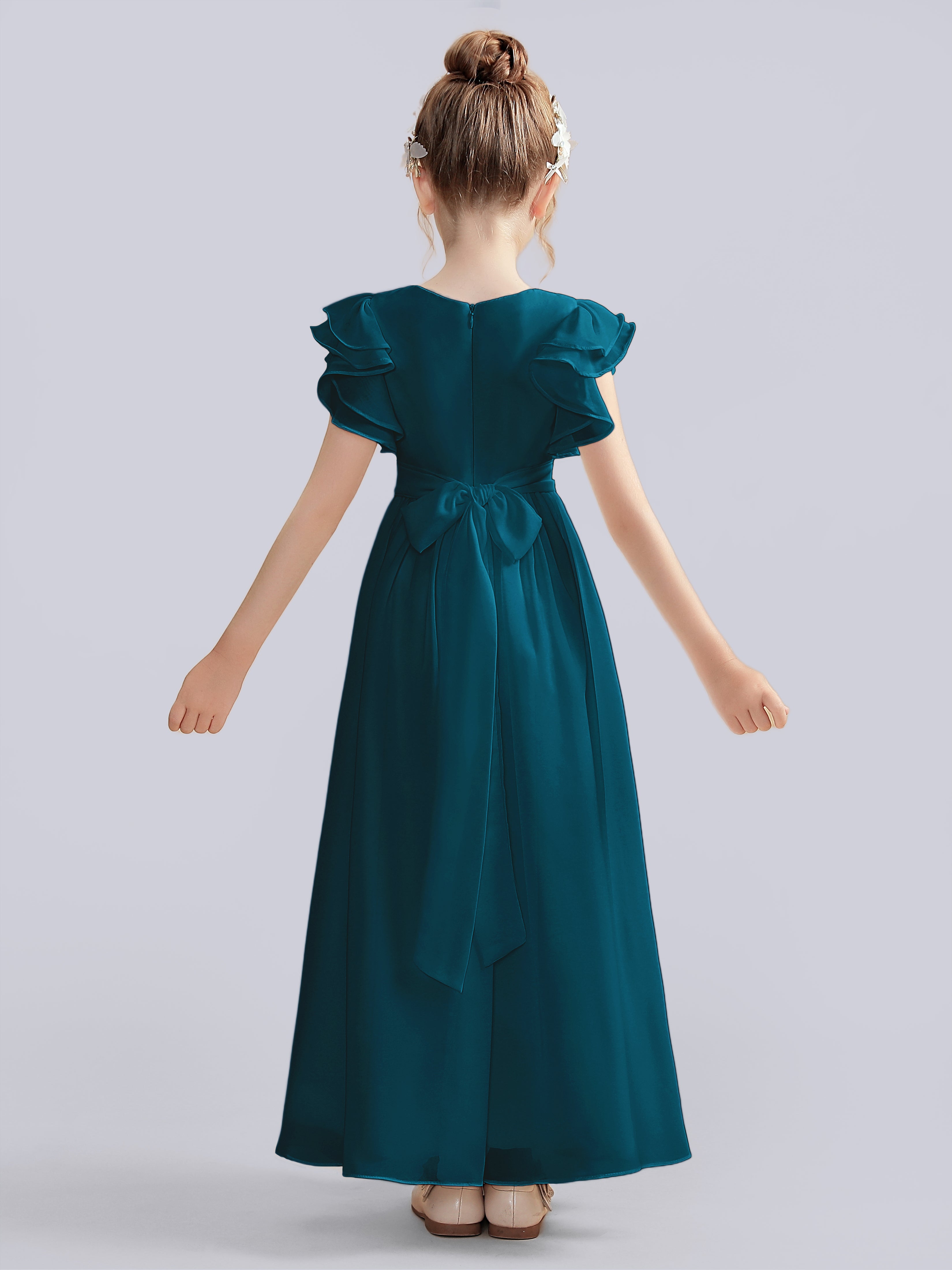 Flutter Crinkle Chiffon Kleid für Junge Brautjungfern