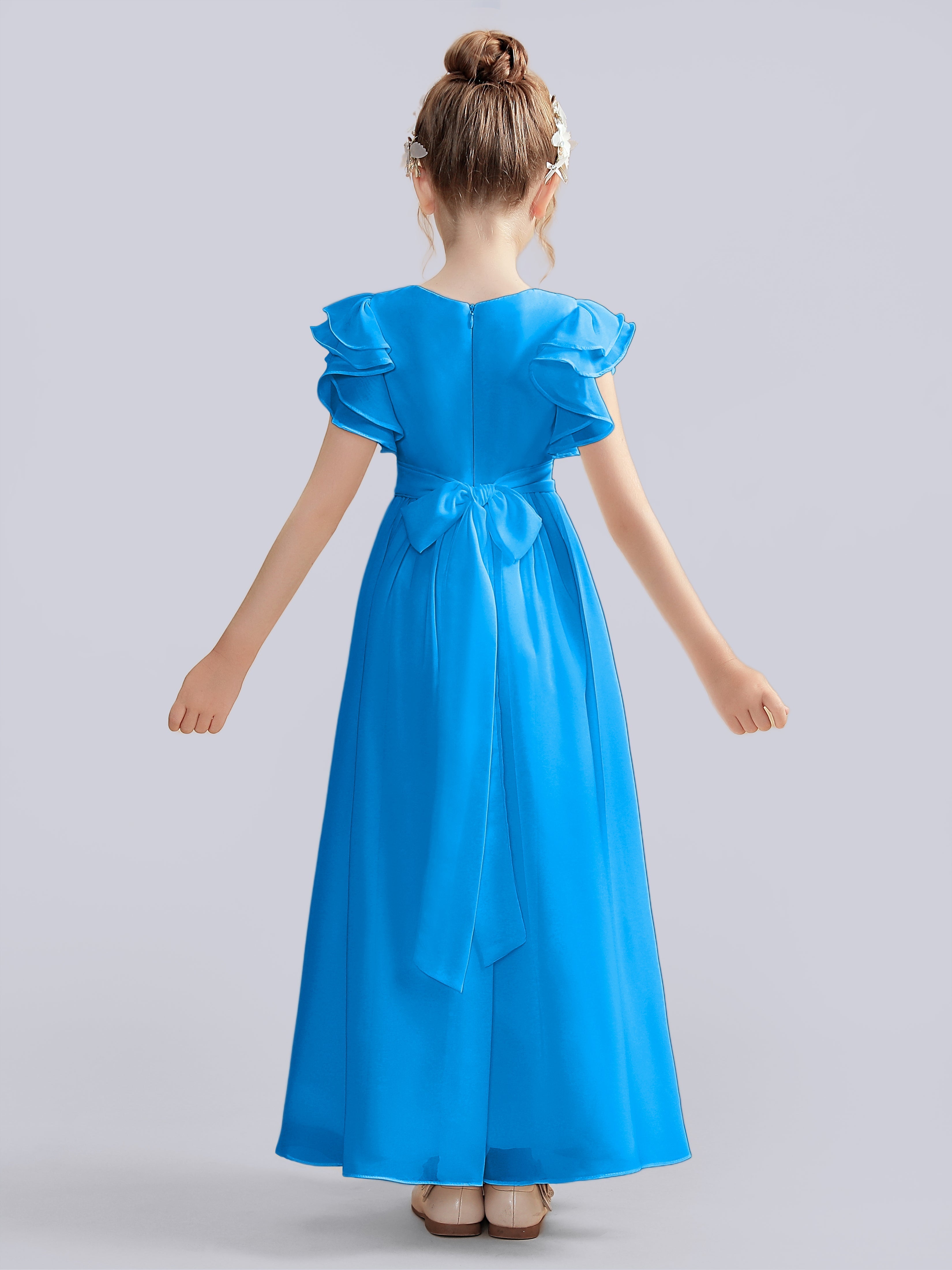 Flutter Crinkle Chiffon Kleid für Junge Brautjungfern