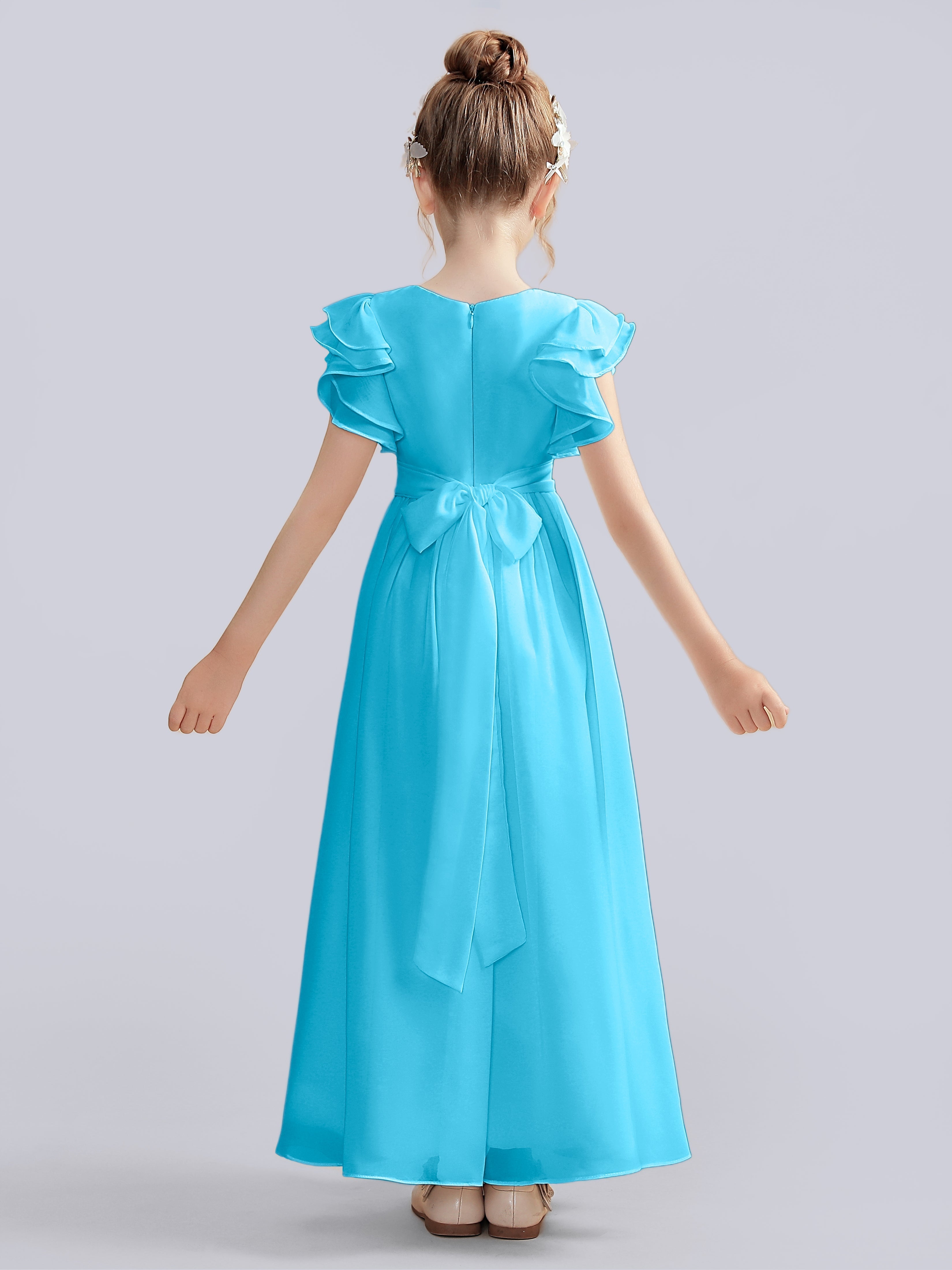 Flutter Crinkle Chiffon Kleid für Junge Brautjungfern