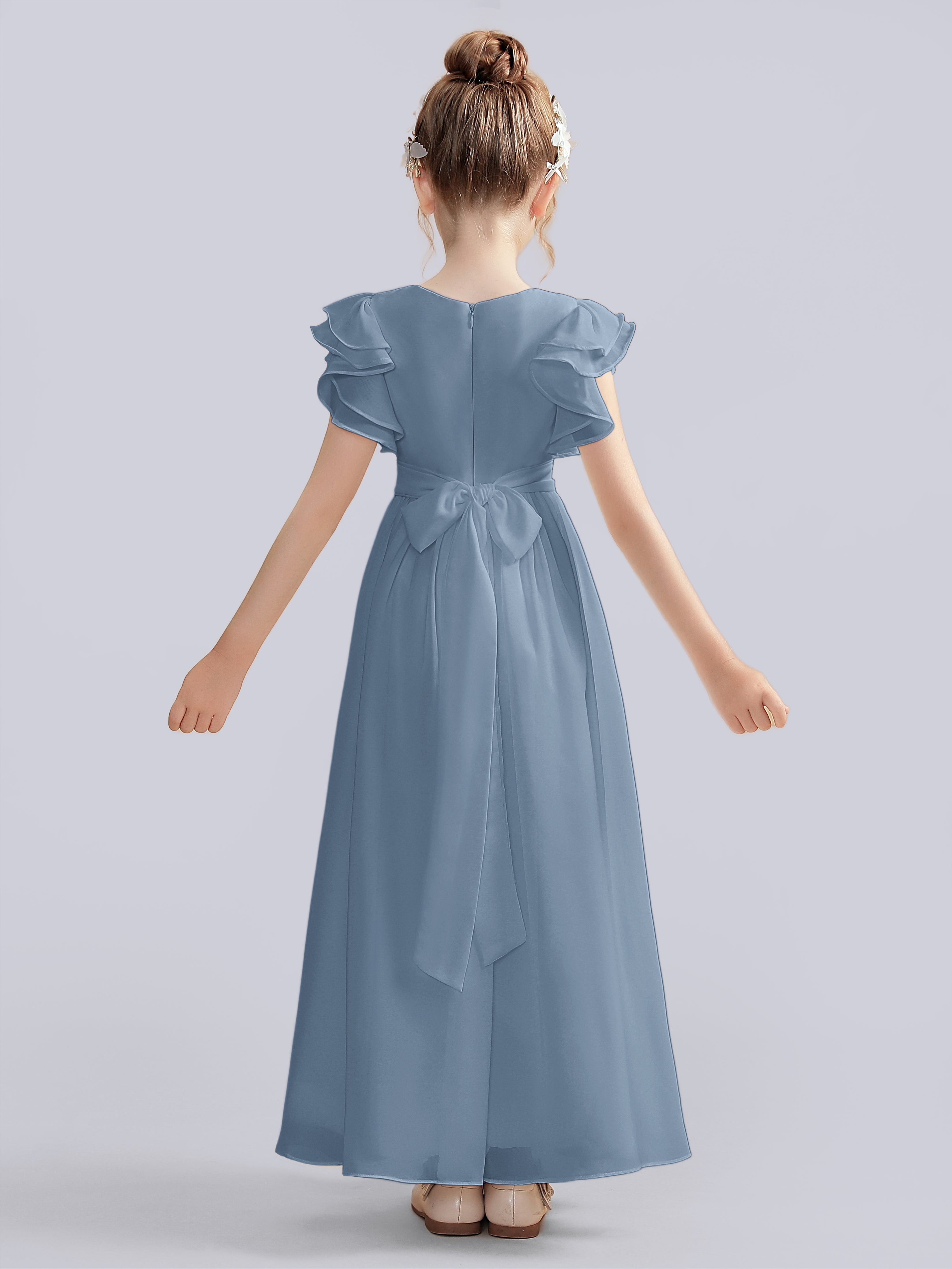 Flutter Crinkle Chiffon Kleid für Junge Brautjungfern