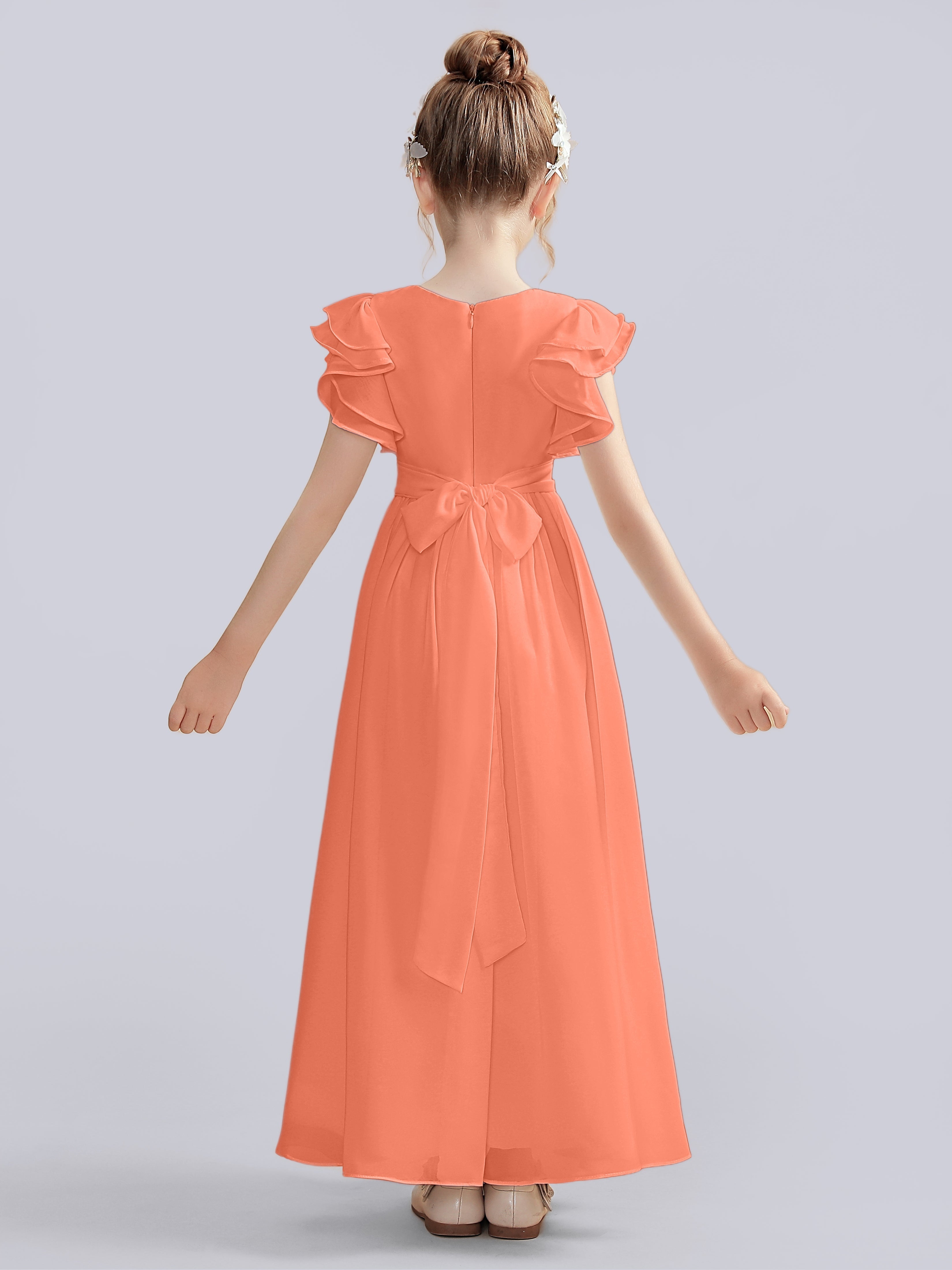 Flutter Crinkle Chiffon Kleid für Junge Brautjungfern