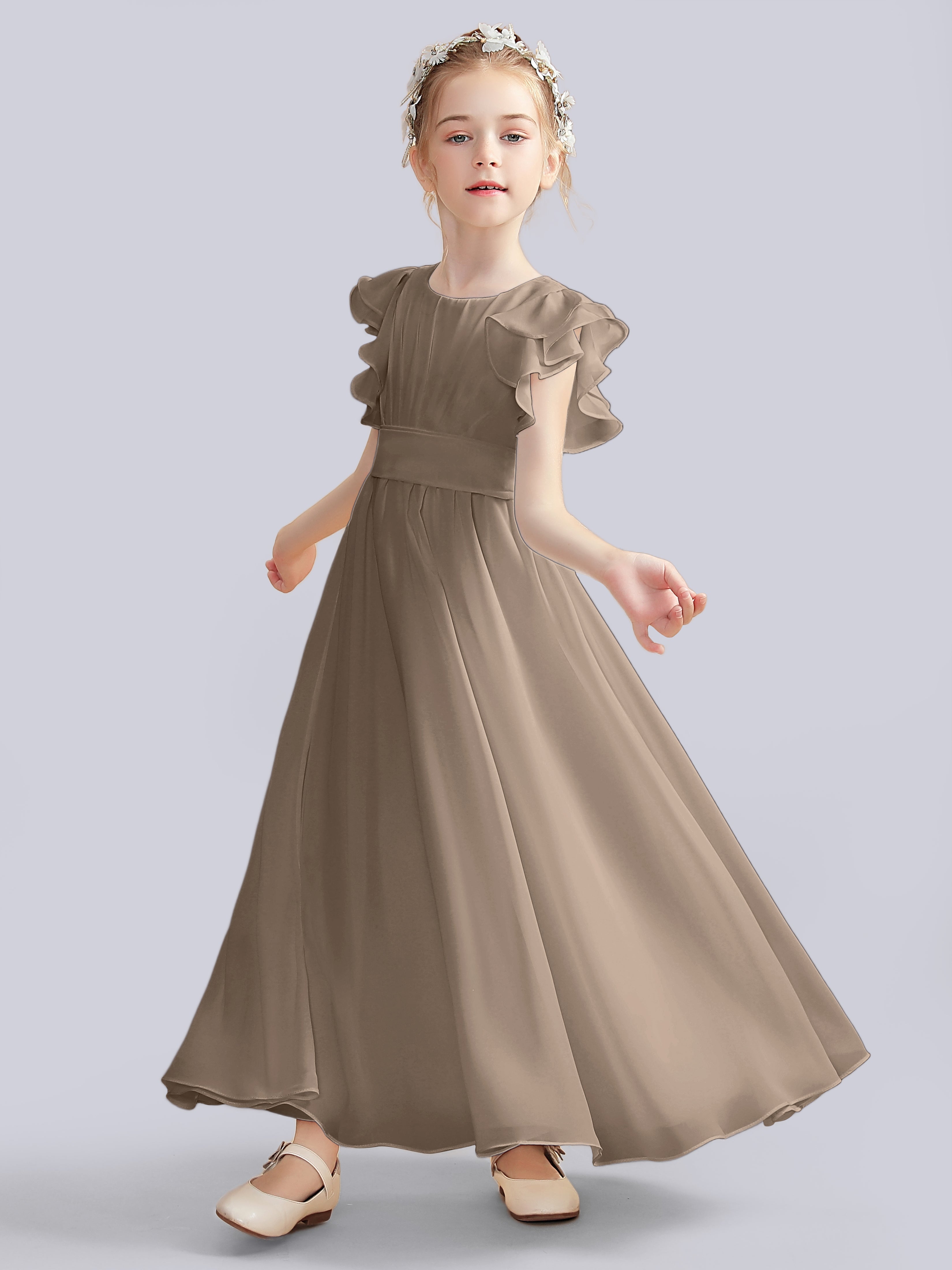 Flutter Crinkle Chiffon Kleid für Junge Brautjungfern