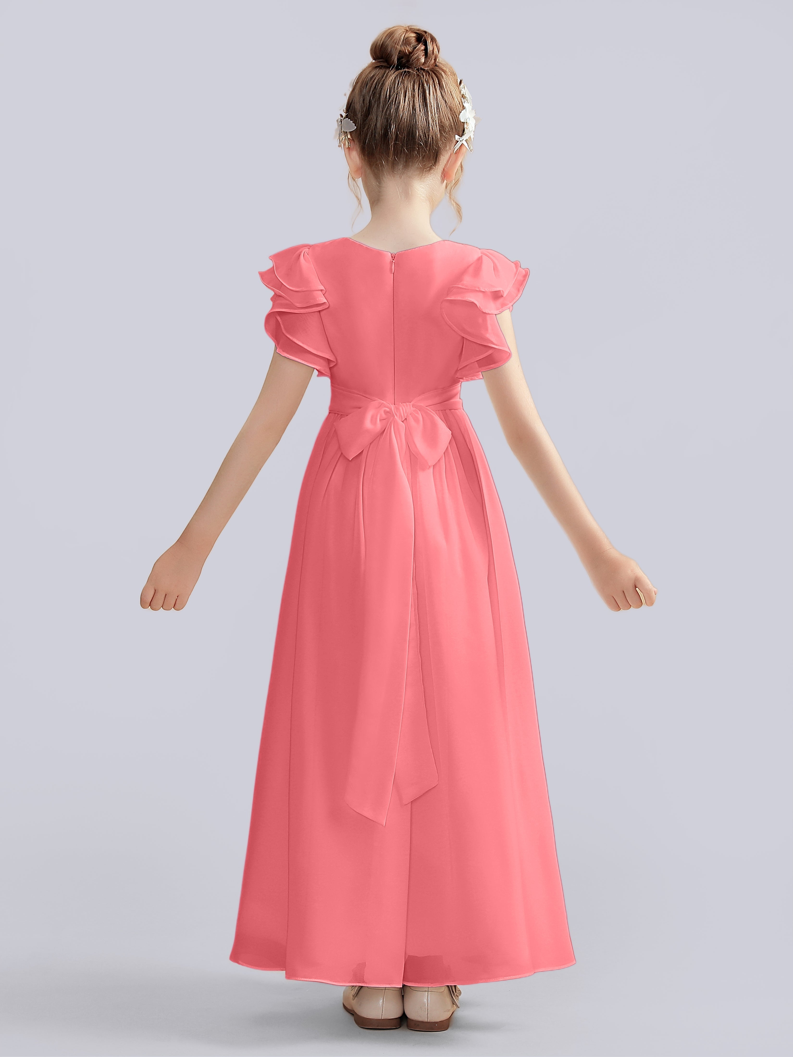 Flutter Crinkle Chiffon Kleid für Junge Brautjungfern