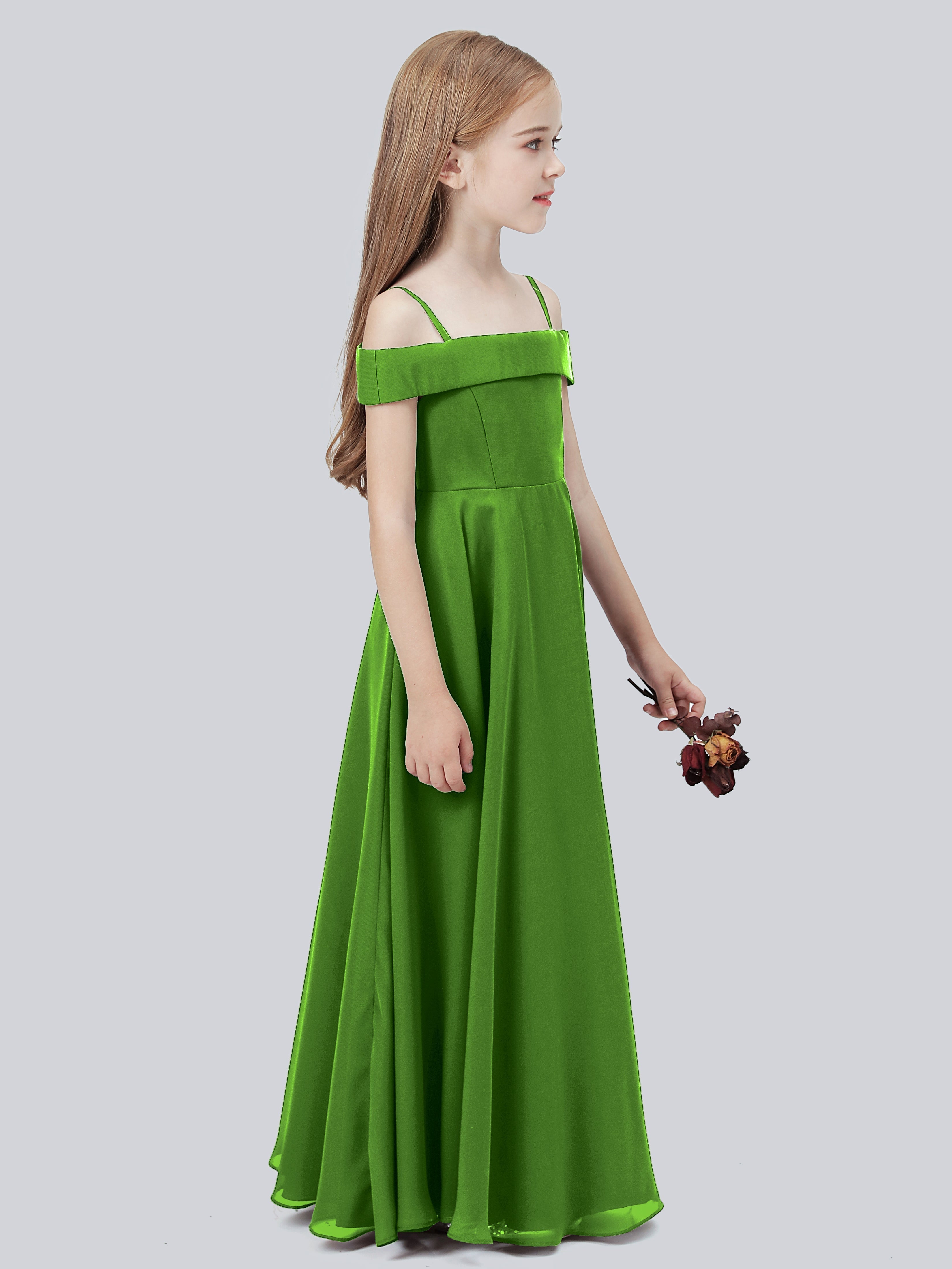 Schulterfreies Stretch-Chiffon Kleid für Junge Brautjungfern