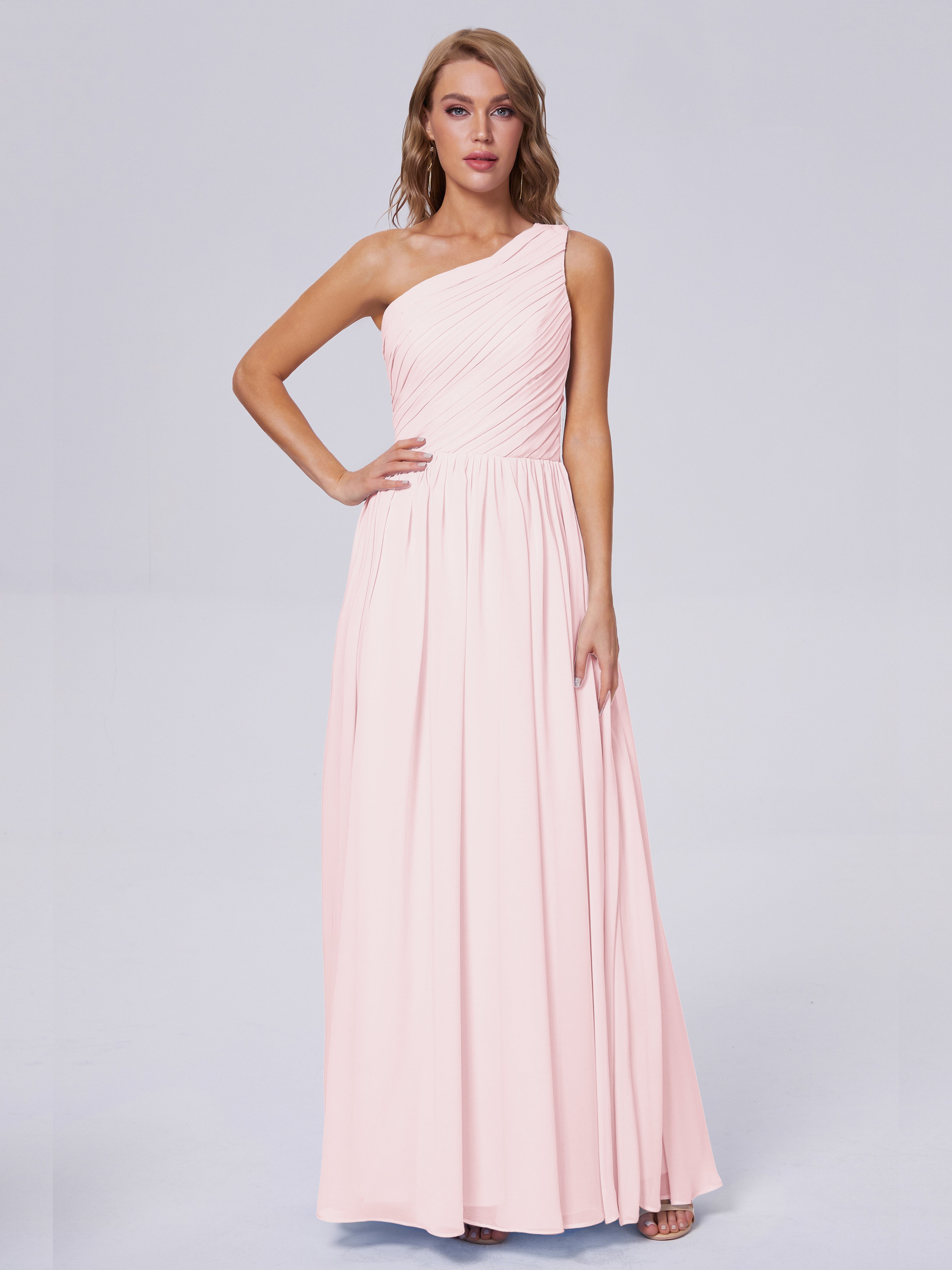 Paige One-Shoulder-Chiffon-Brautjungfernkleider