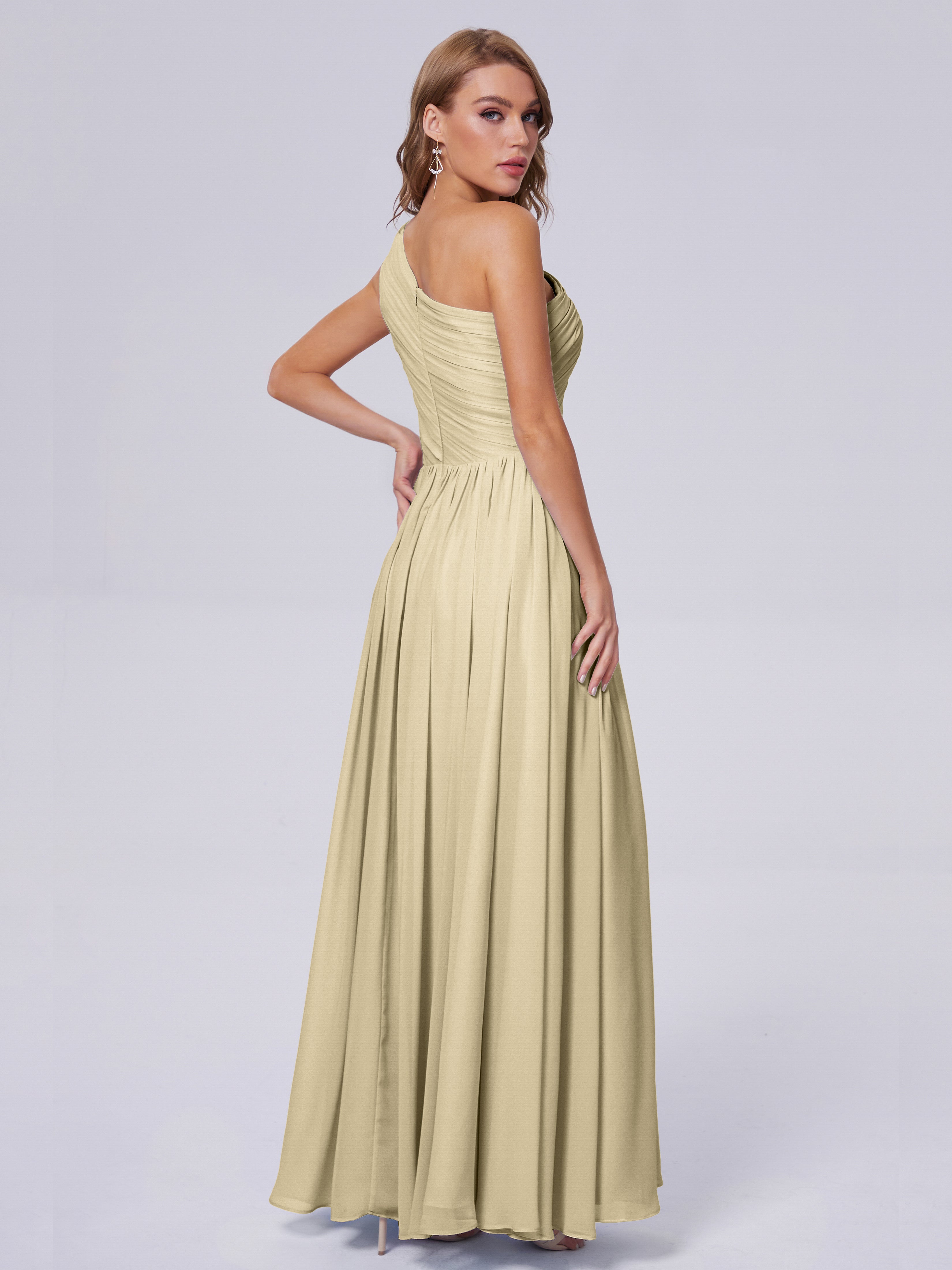 Paige One-Shoulder-Chiffon-Brautjungfernkleider