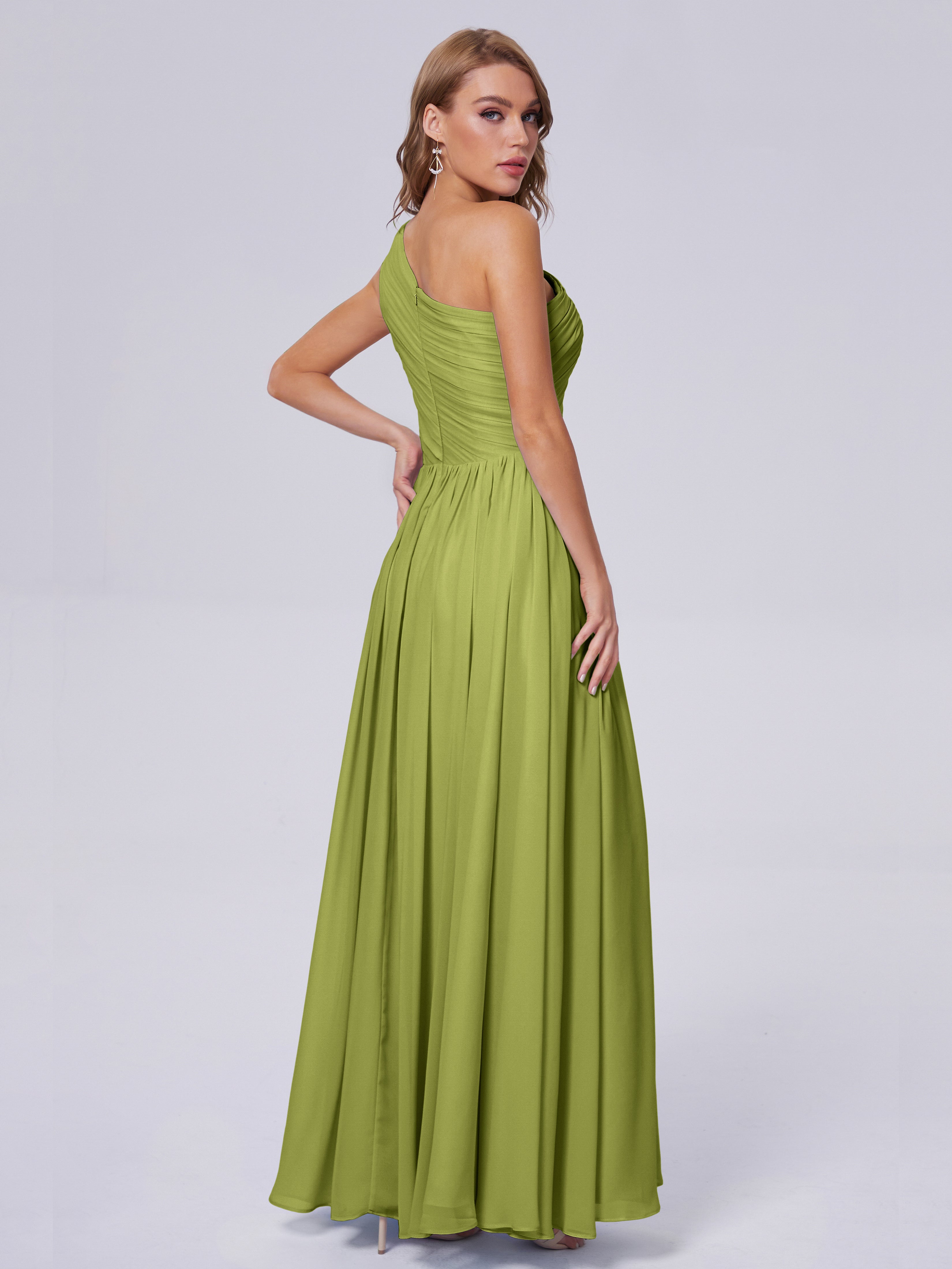 Paige One-Shoulder-Chiffon-Brautjungfernkleider