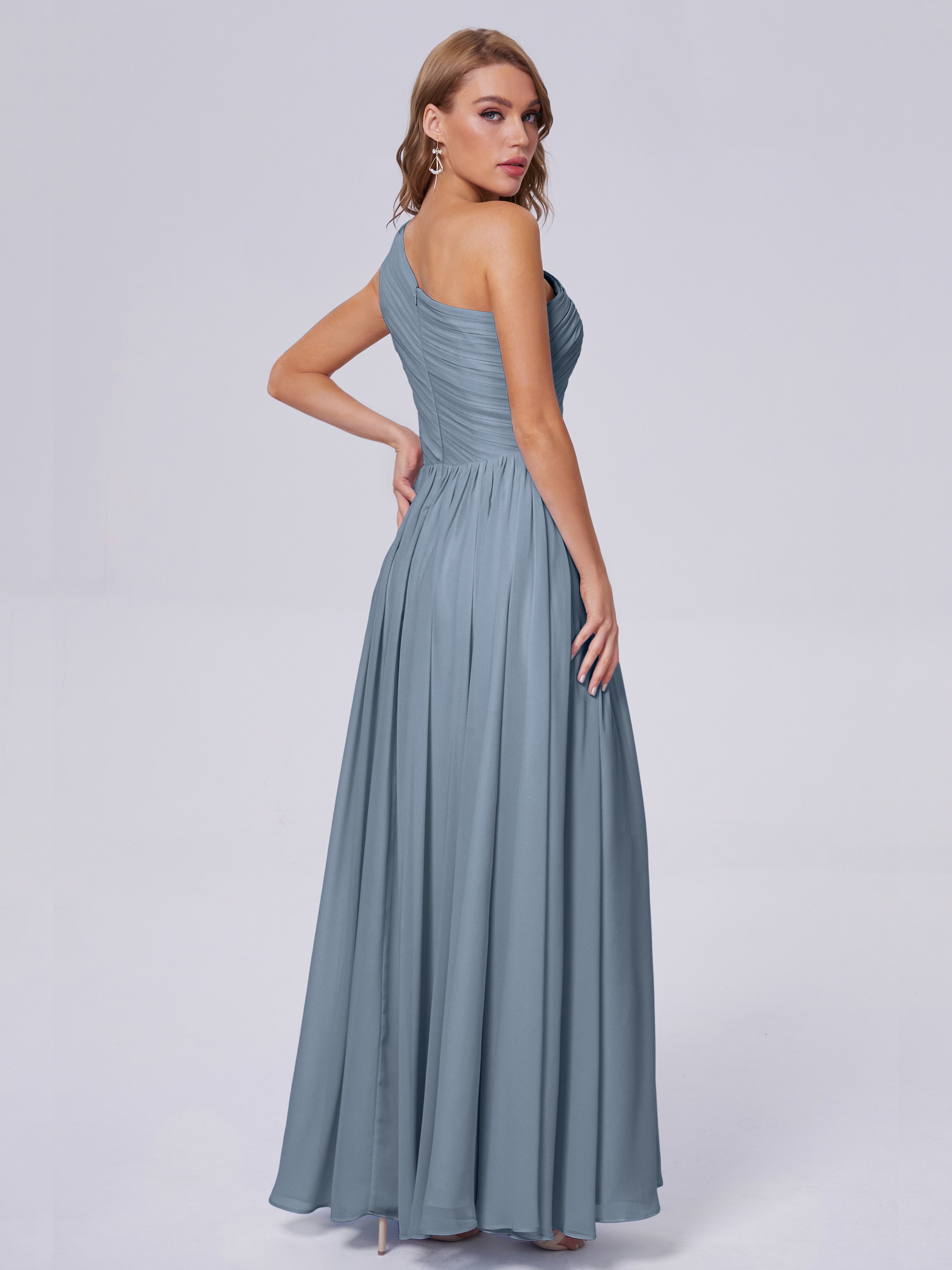 Paige One-Shoulder-Chiffon-Brautjungfernkleider