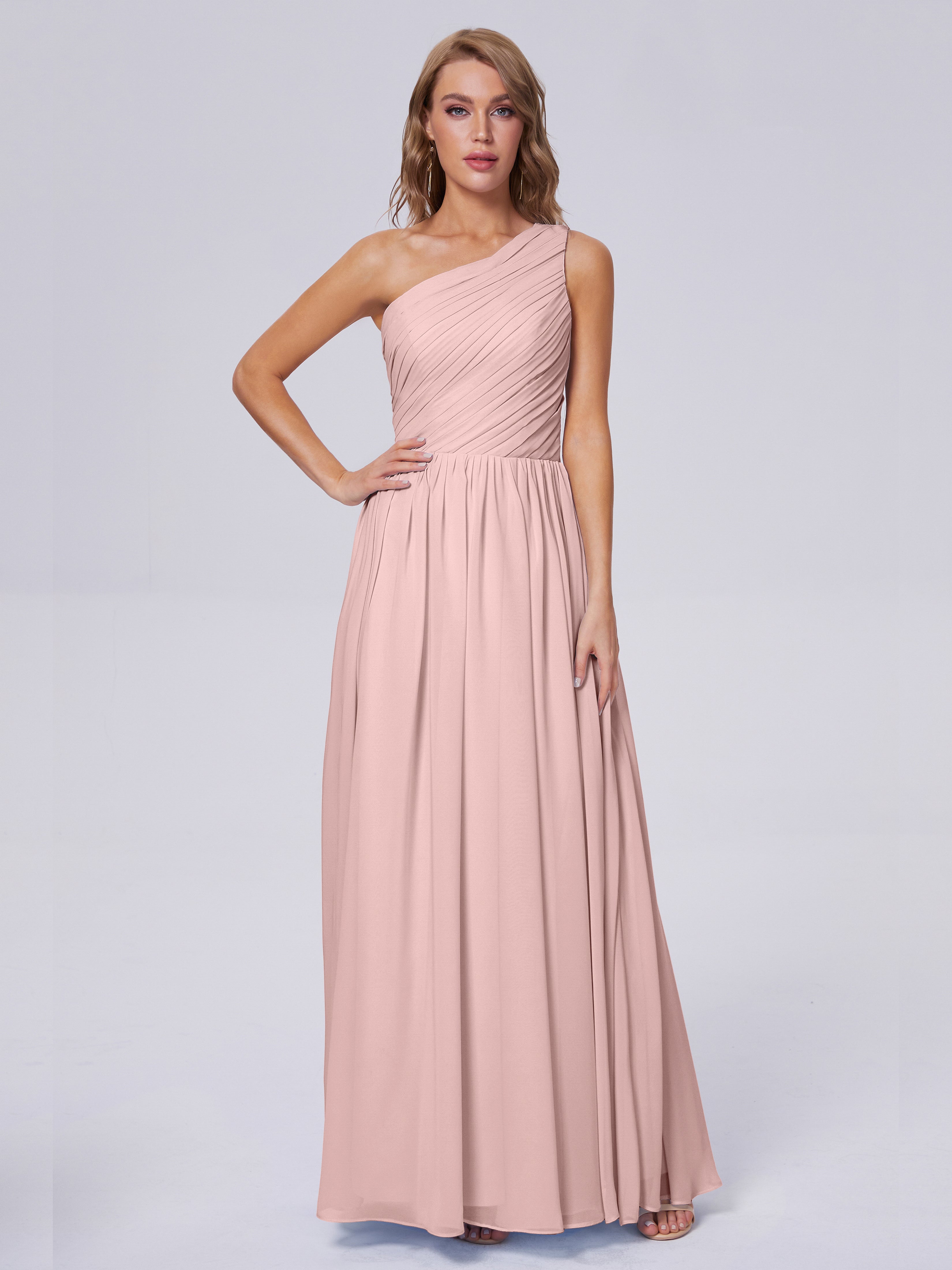 Paige One-Shoulder-Chiffon-Brautjungfernkleider