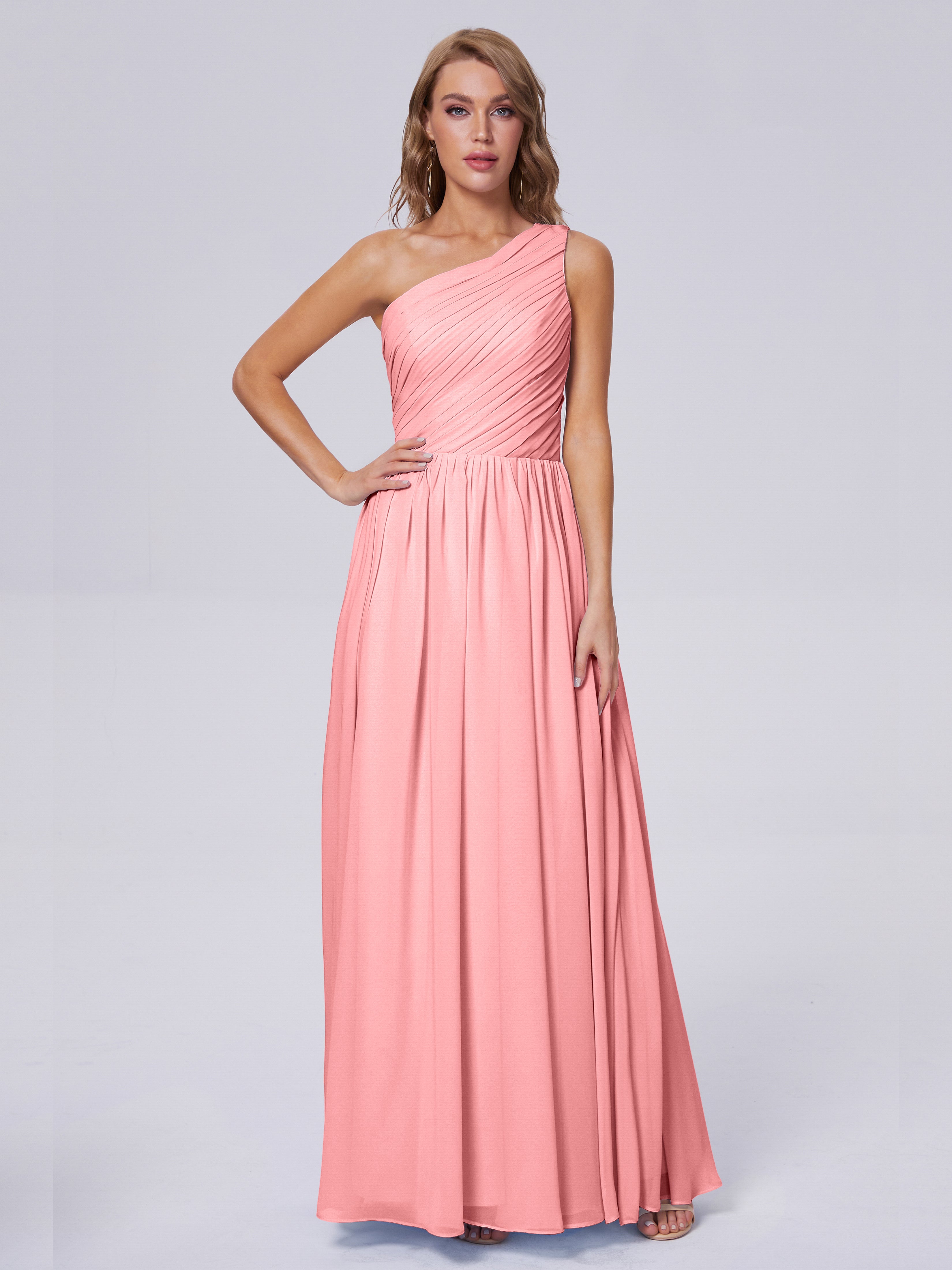 Paige One-Shoulder-Chiffon-Brautjungfernkleider