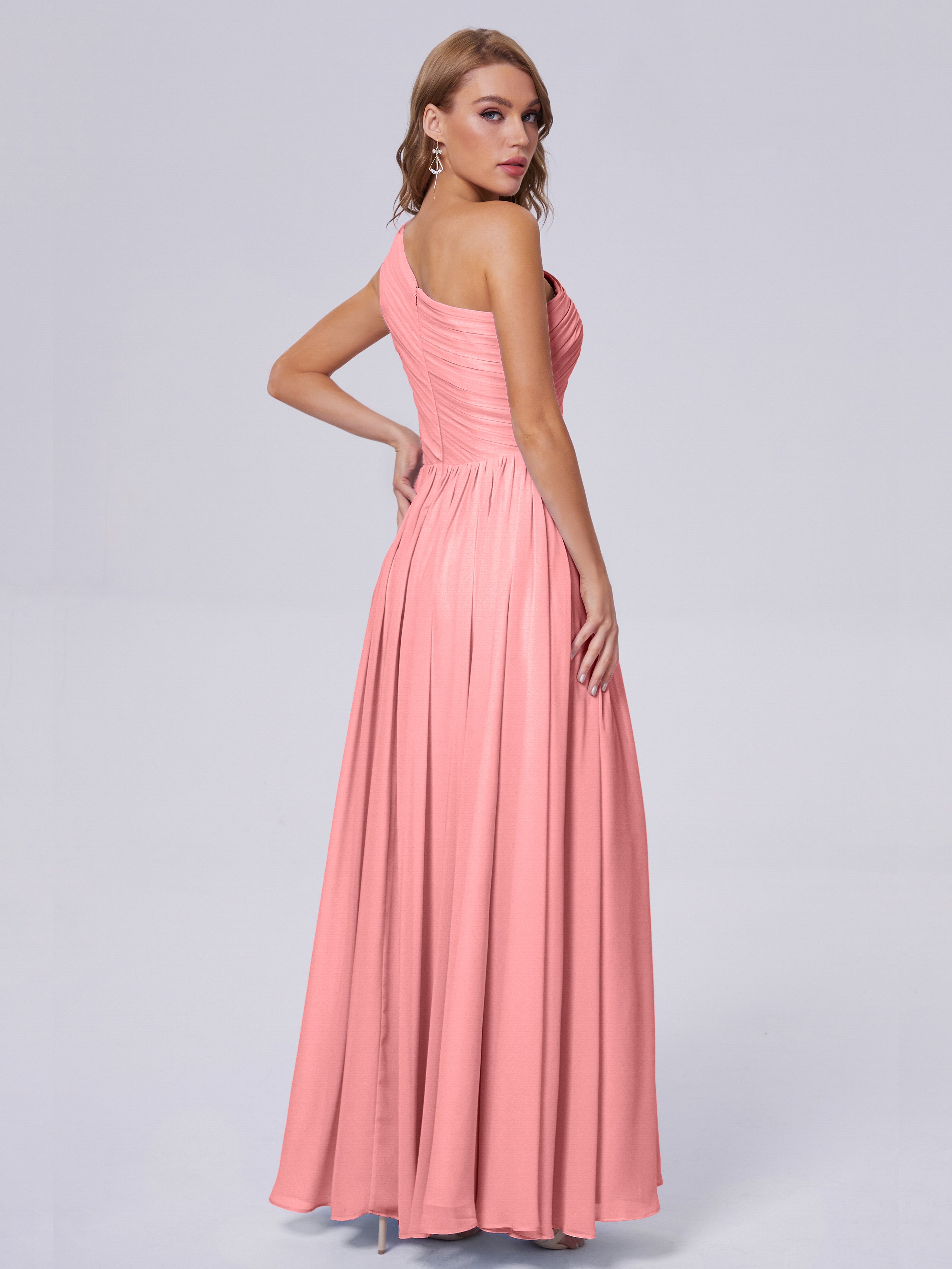 Paige One-Shoulder-Chiffon-Brautjungfernkleider