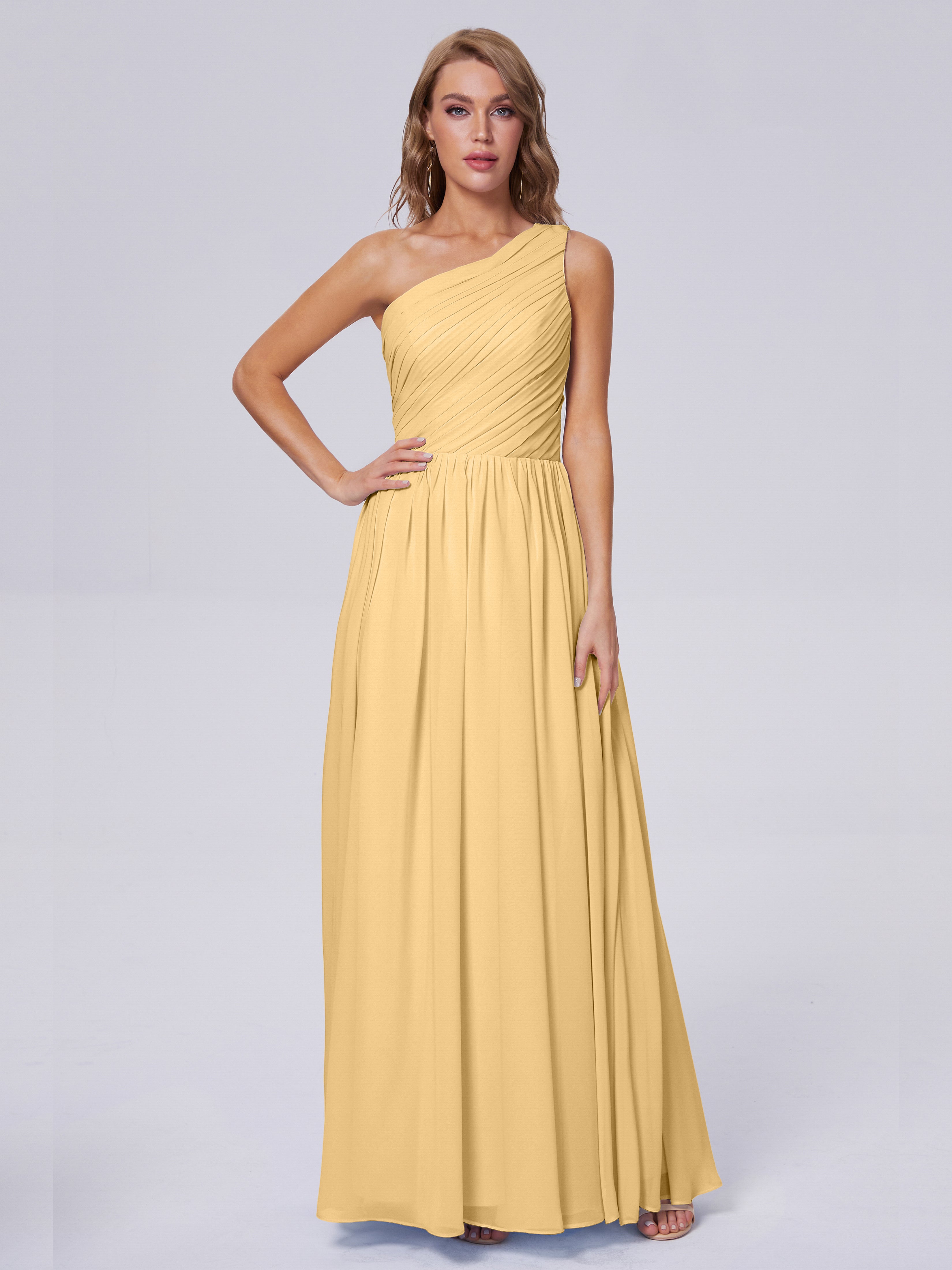 Paige One-Shoulder-Chiffon-Brautjungfernkleider