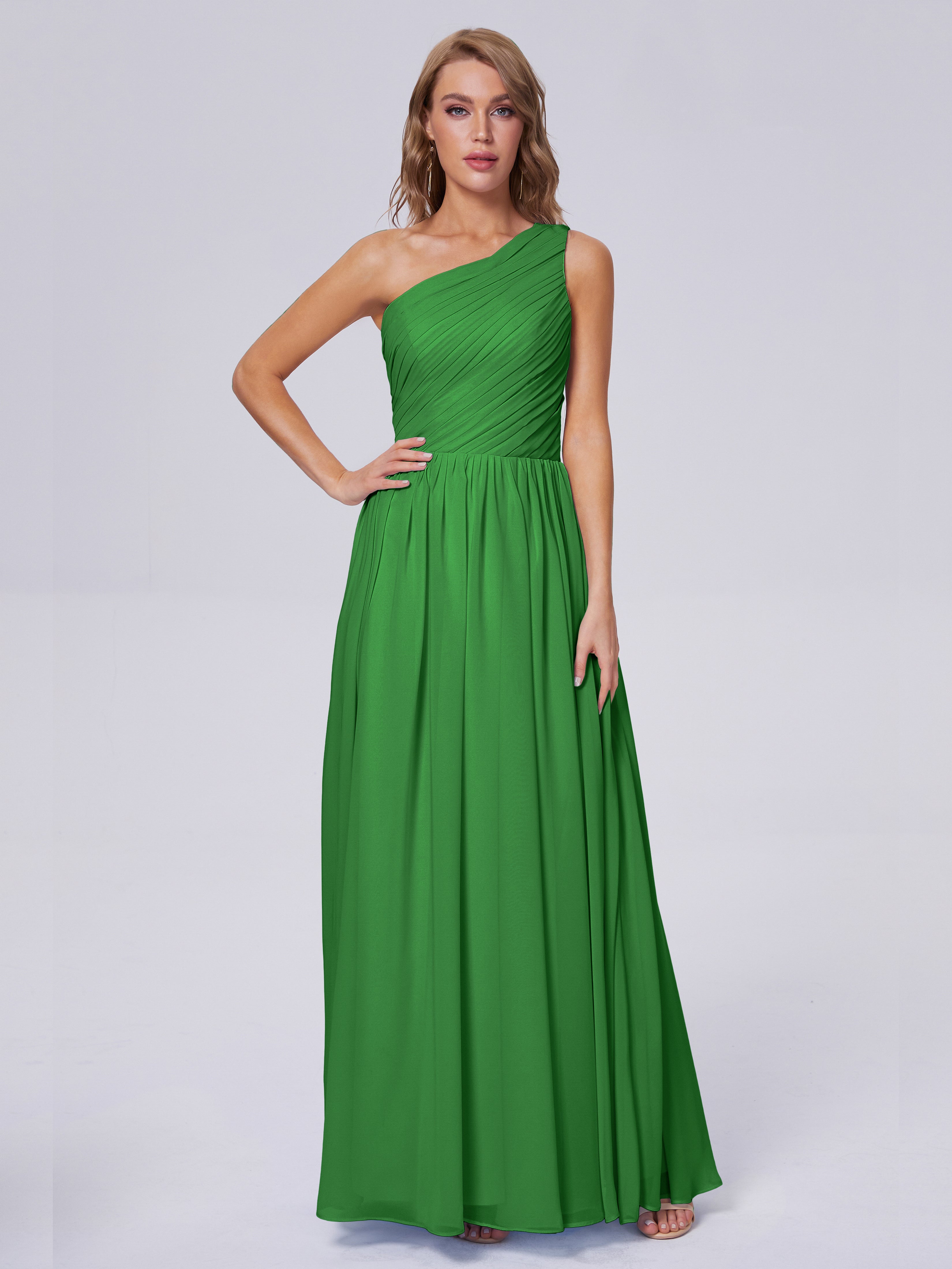 Paige One-Shoulder-Chiffon-Brautjungfernkleider