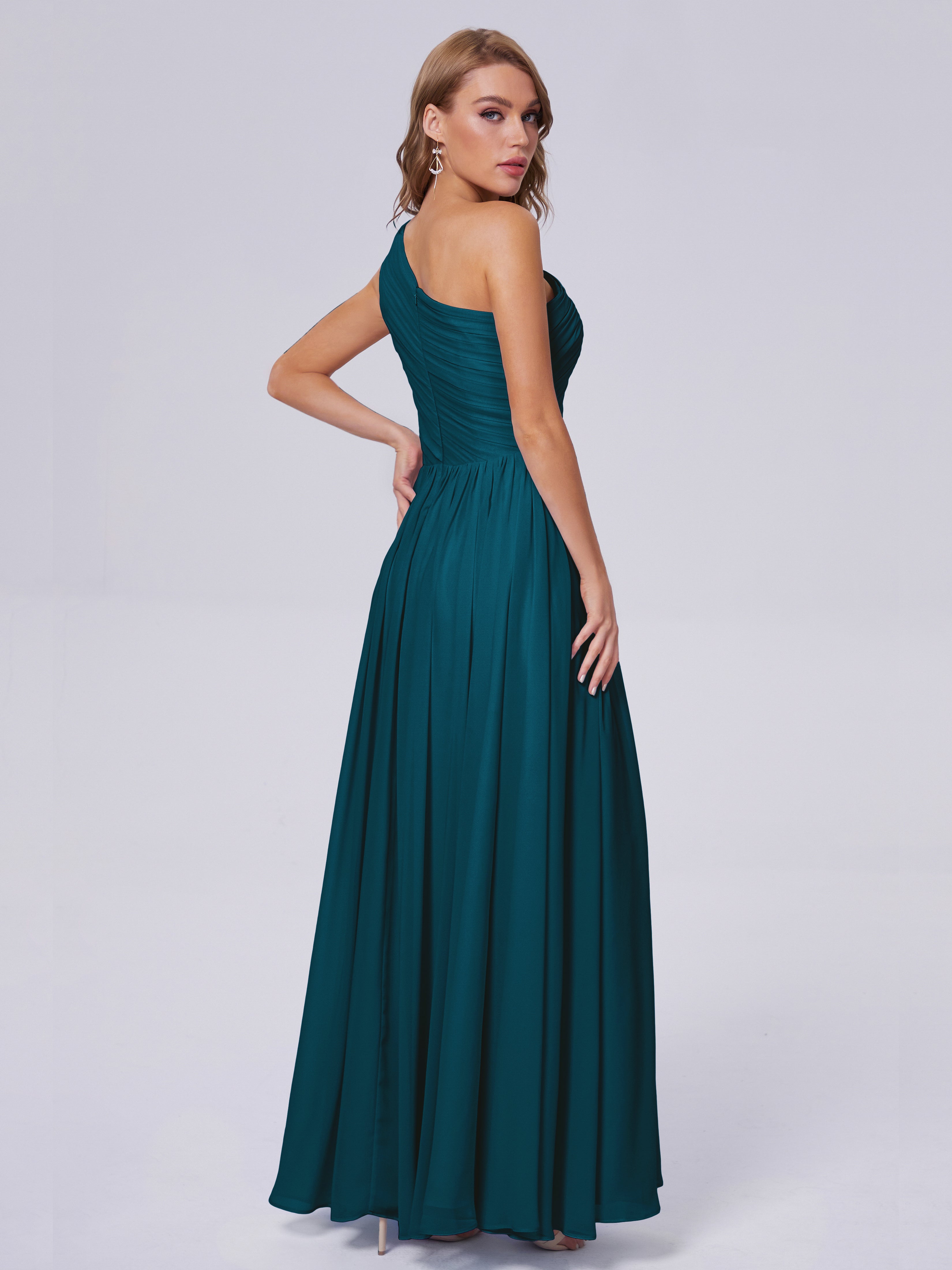 Paige One-Shoulder-Chiffon-Brautjungfernkleider