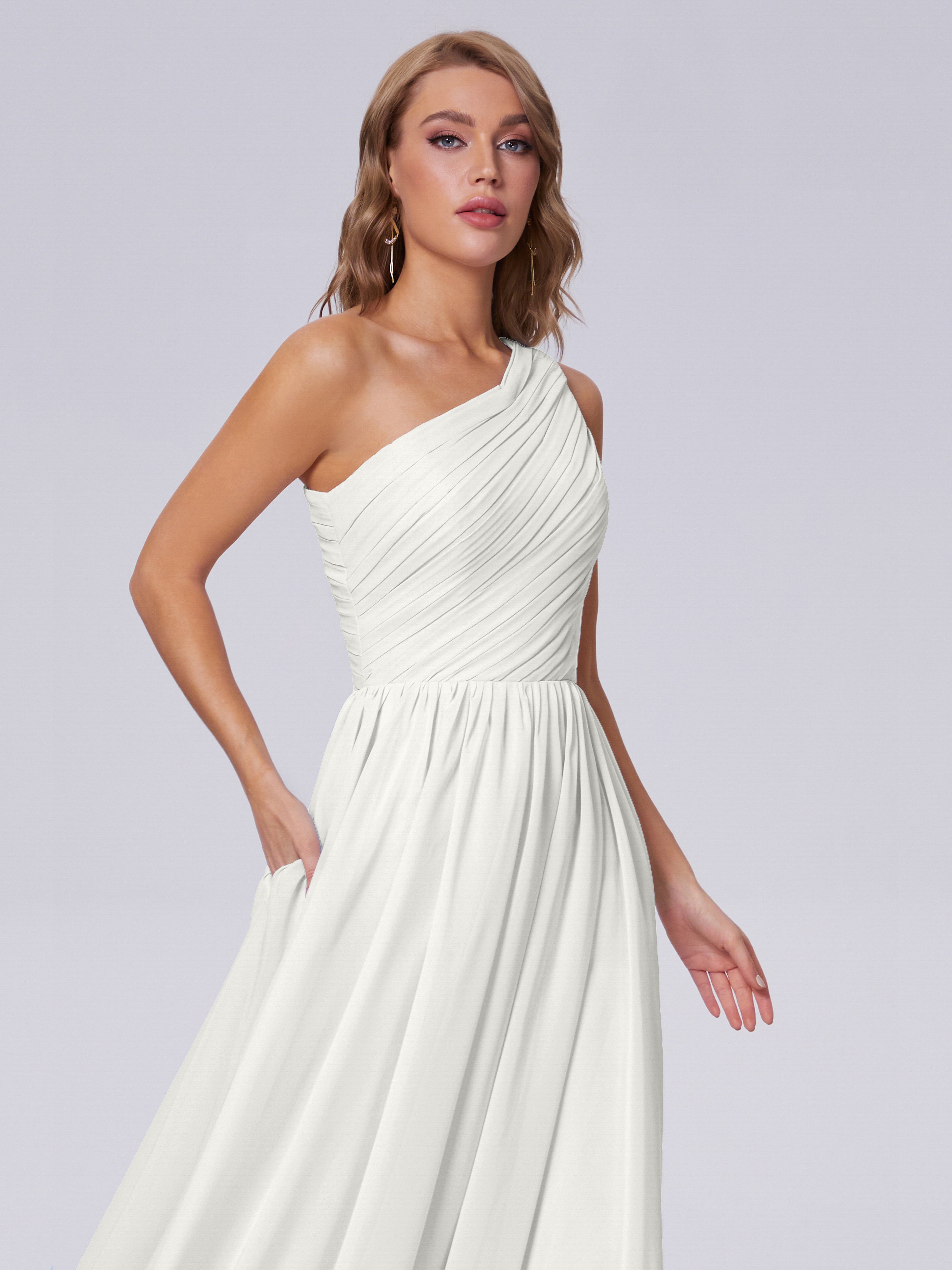 Paige One-Shoulder-Chiffon-Brautjungfernkleider